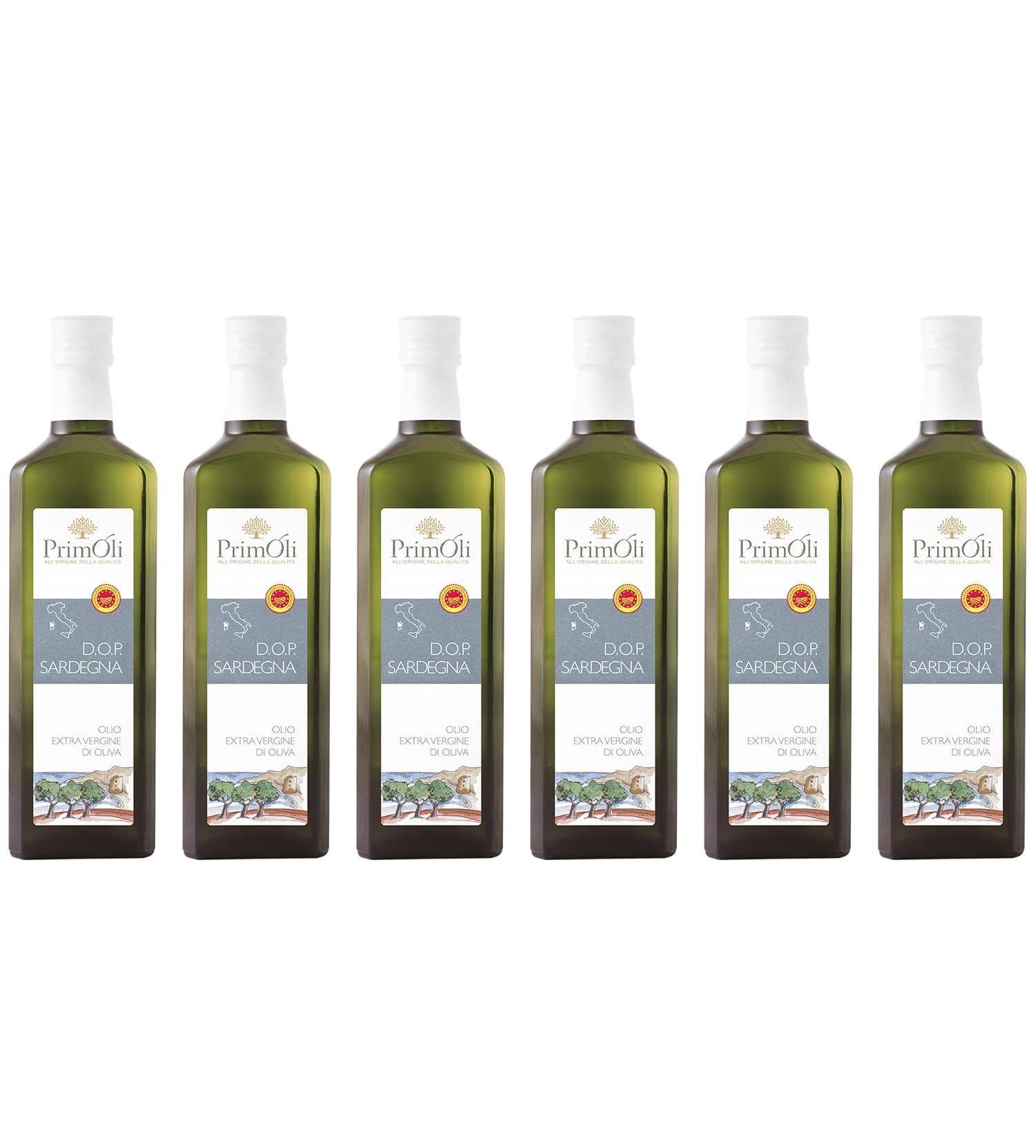 Primoli D.O.P. Sardegna Cold-Pressed Olive Oil - Fruity & Ideal for Pasta & Lamb Roast | 6x500ml Pack - Authentic Italian Quality - Buy Online on GoSupps.com