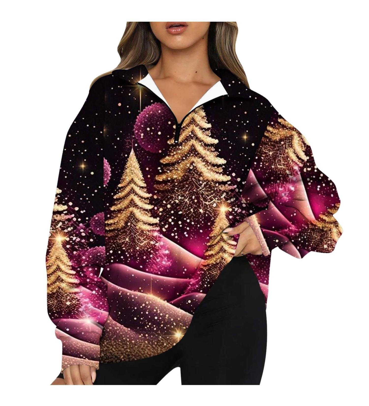 Yihaojia Women's Sweaters for Fall Graphic Crewneck Pullover Sweaters Casual Loose Long Sleeve Knit Tops Black#34 Small - Buy Online on GoSupps.com