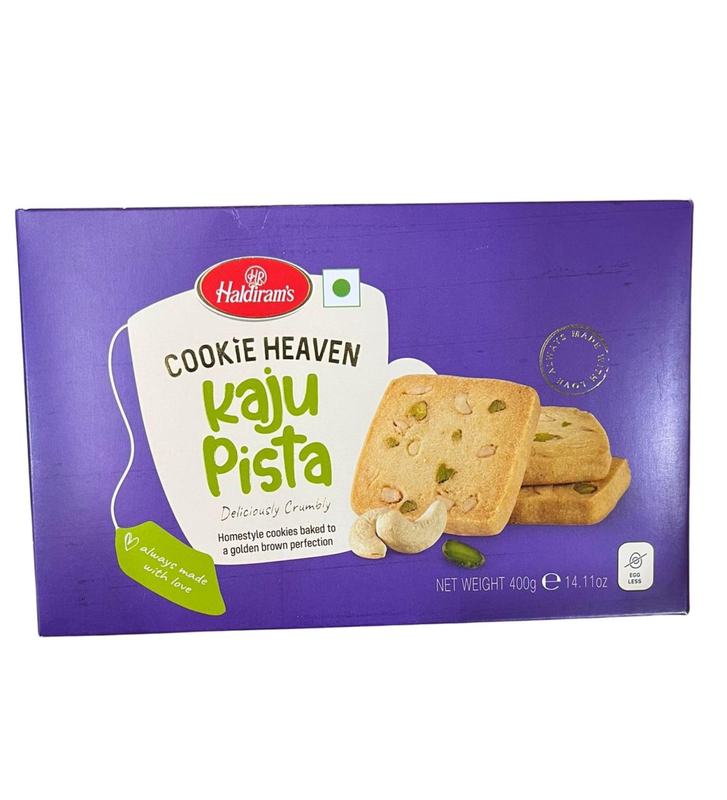Haldiram's Cookie Heaven Kaju Pista Cookies - 400g (Pack of 2) | Rich Cashew and Pistachio Delight | Rich Nutty Flavor | Tea-Time Delight - Buy Online on GoSupps.com