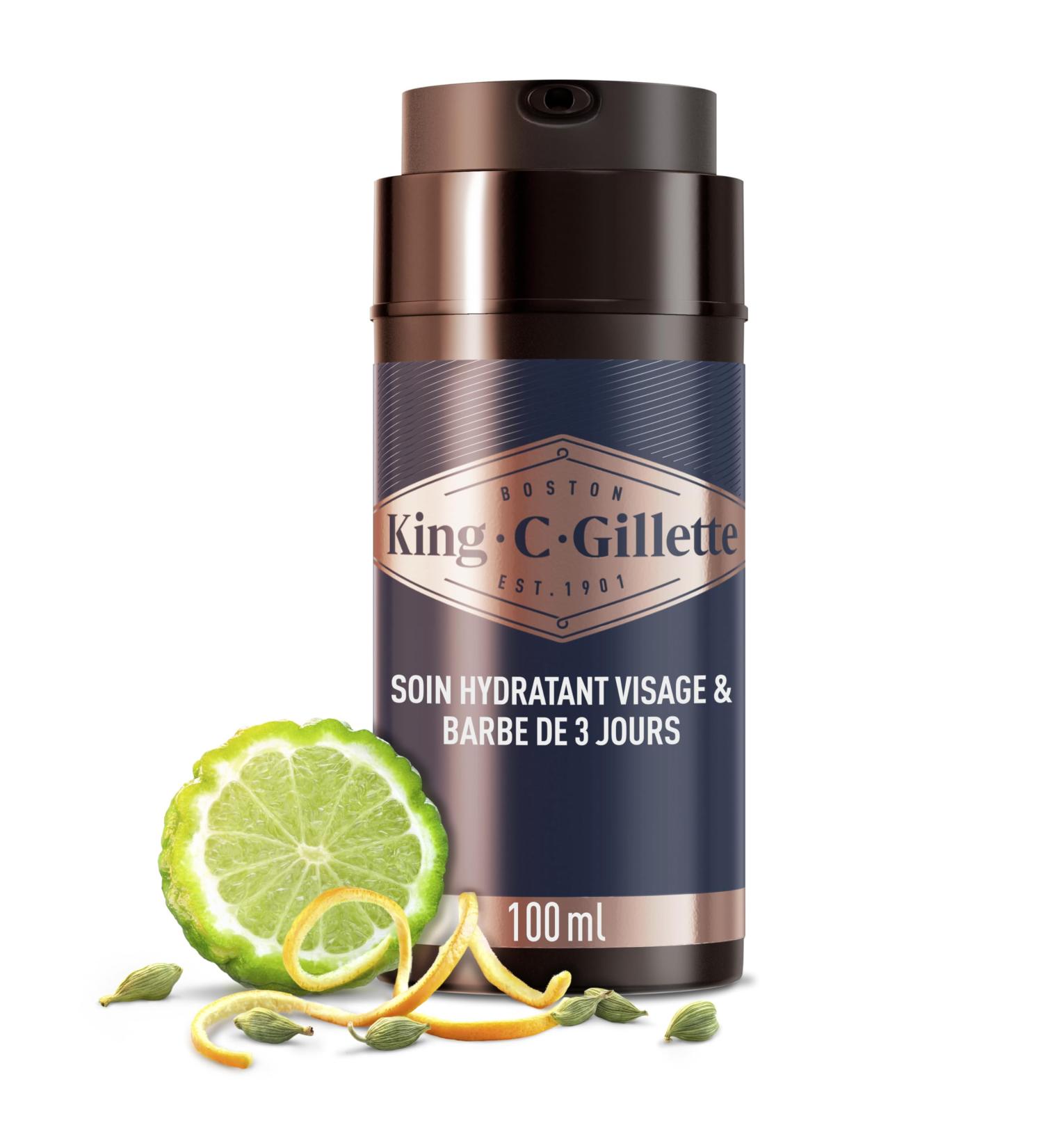 Gillette King C Men's Moisturizing Cream For Face And Short Beard Softens Skin Infused With Signature Fragrance With Notes - Buy Online on GoSupps.com