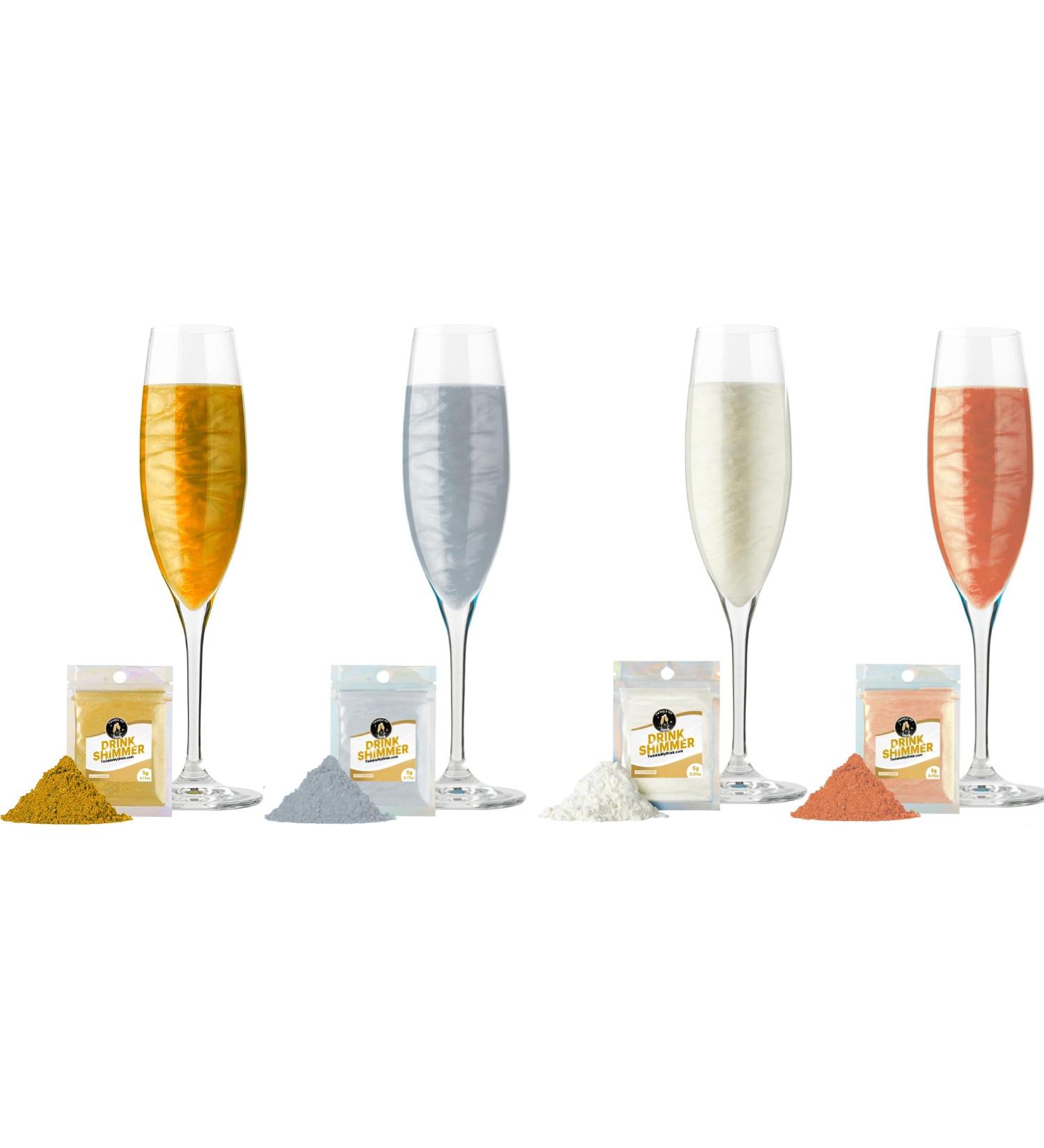 Twinkle my Drink Royal Bundle Premium Edible Glitter for Drinks & Cakes | Ideal for Engagement Party Decorations | Baby Shower Decorations Drink Glitter | Drink Shimmer 4 Pack 20g up to 100 Servings