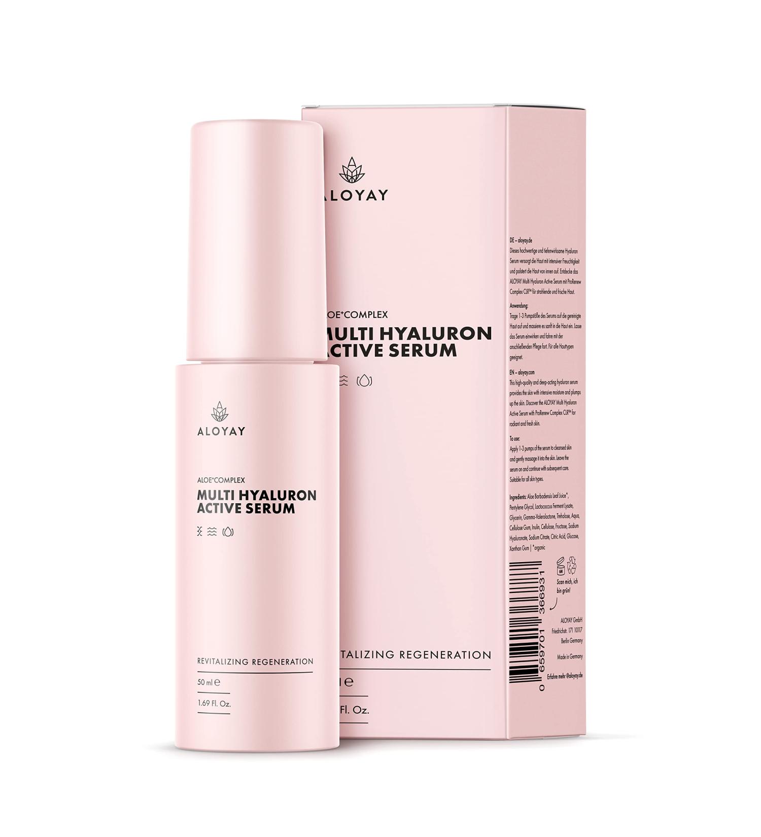  ALOYAY Multi Active Hyaluron Serum for Women Hyaluron serum for extra hydration 100% vegan and cruelty-free made in Germany (50 ml) - Buy Online on GoSupps.com