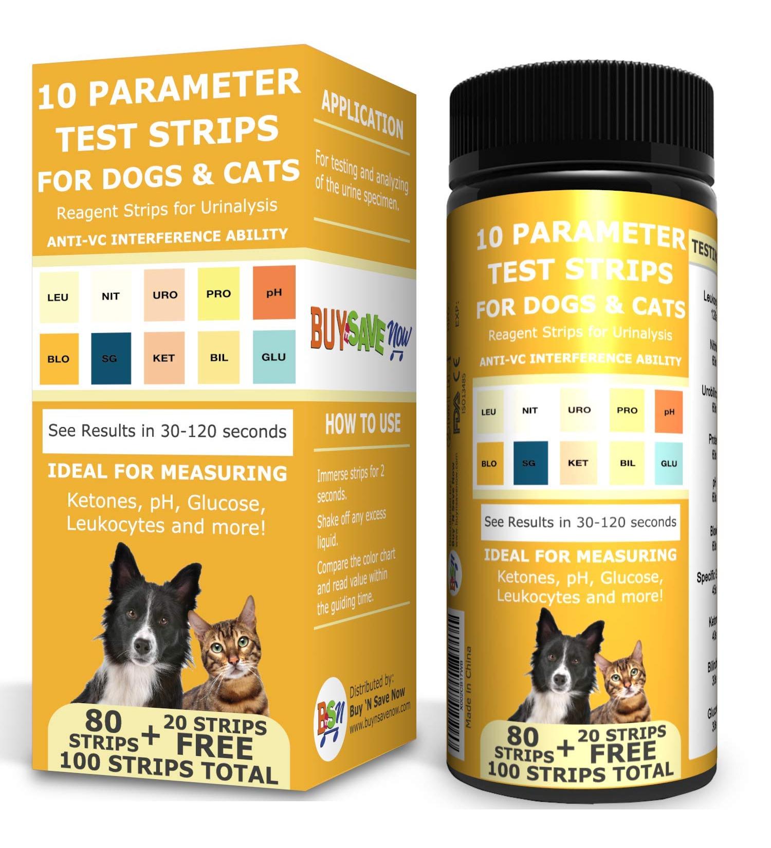 Pet Test Strips: Accurate Urine Monitoring Kit for Dogs, Cats & Other Pets - Blood Glucose, pH, Specific Gravity, UTI & Kidney Health Tests - Buy Online on GoSupps.com