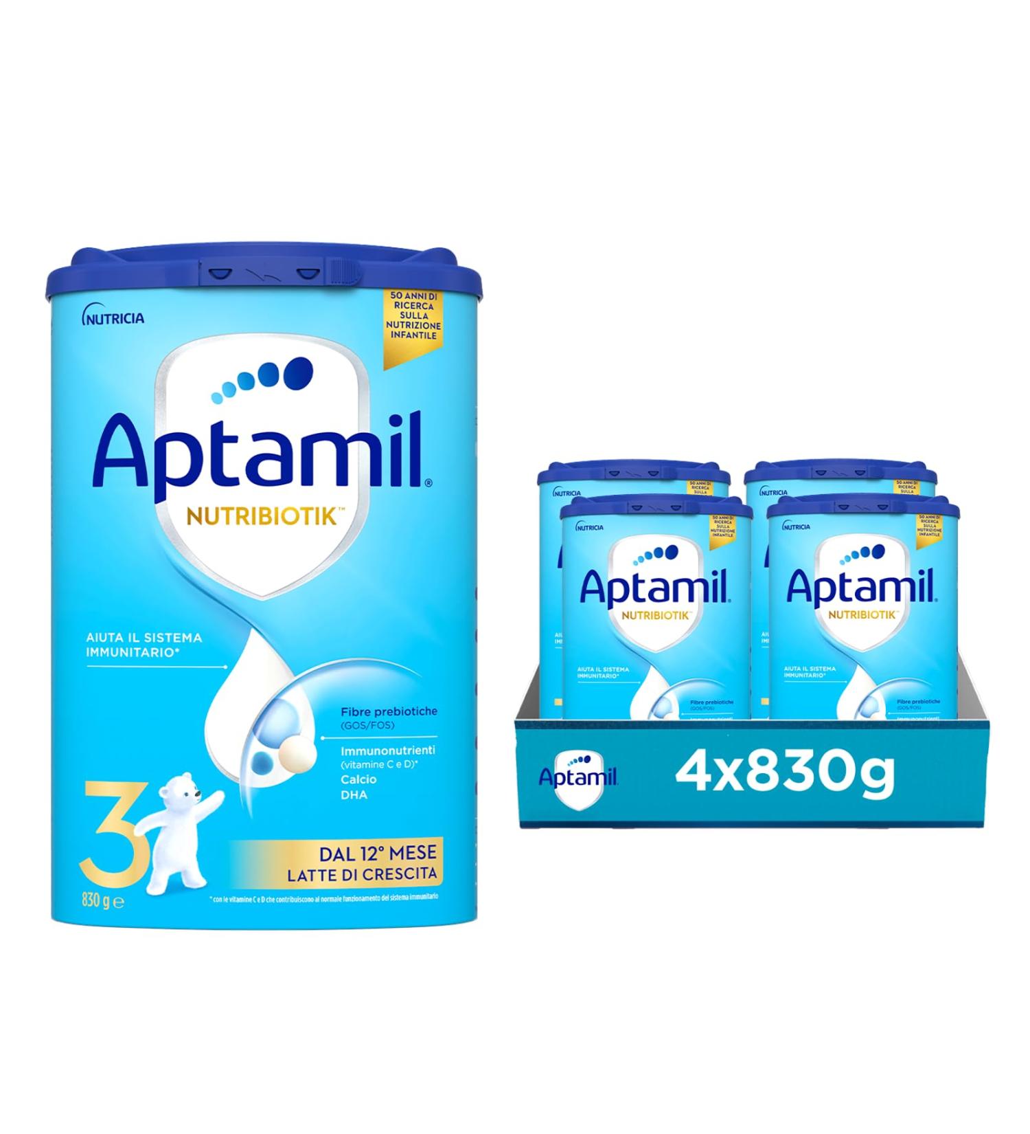 Aptamil APTAMIL Nutribiotik 3 Growth Milk Powder for Children from 12 Months - Box of 3325 g (4 x 830 g Boxes) - Buy Online on GoSupps.com