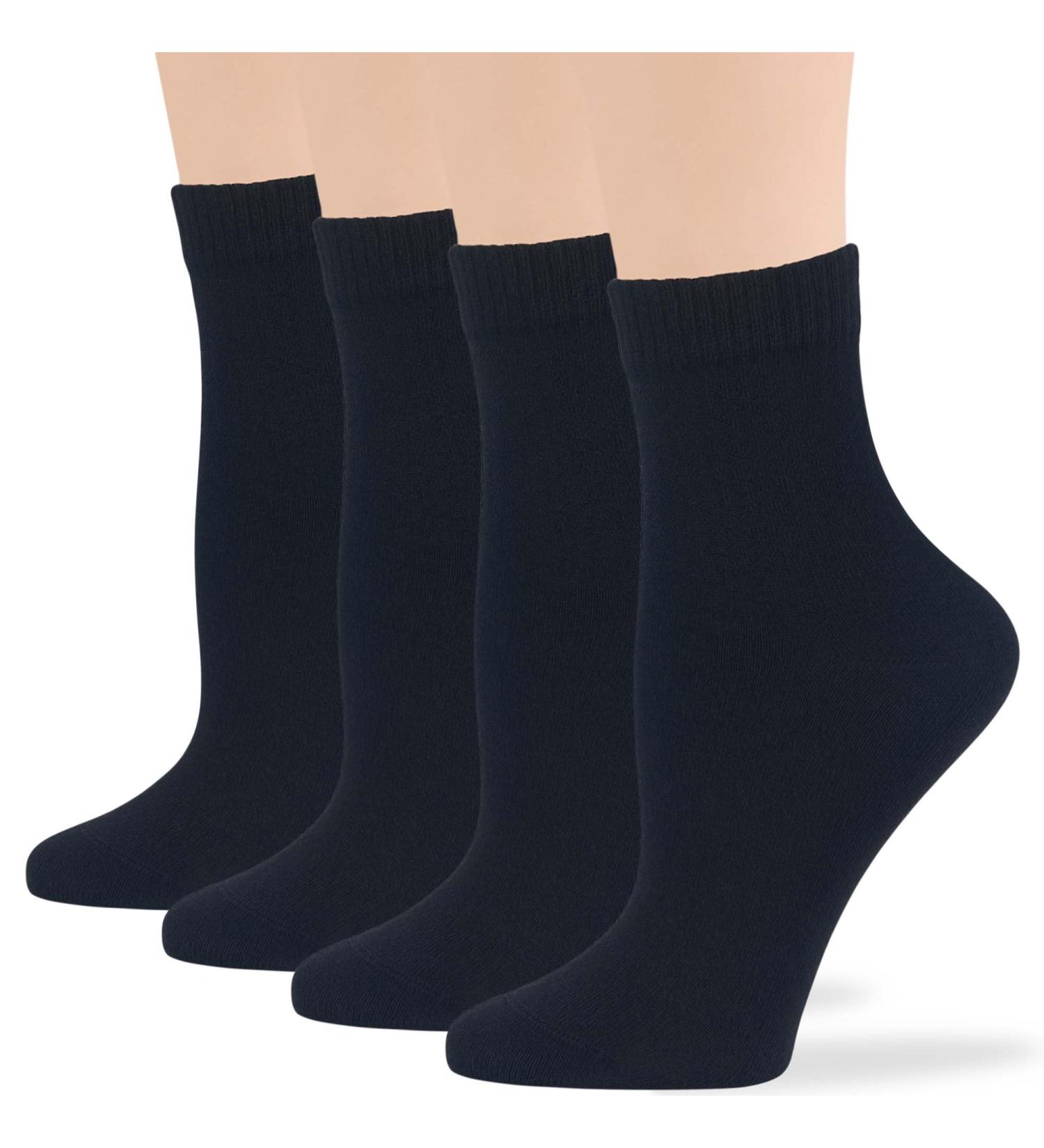 Buy Women's Cotton Diabetic Quarter Socks - Non-Binding Extra Wide 4 Pack (Size 10-12) - Seamless Comfort & Support - Black - Buy Online on GoSupps.com