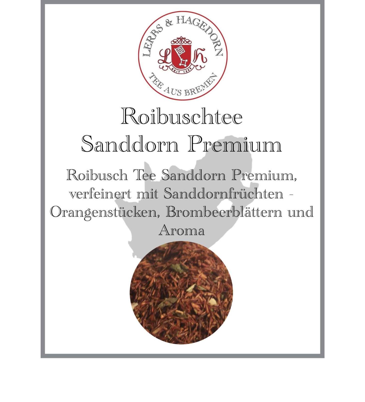  Lerbs & Hagedorn Lerbs & Hagedorn Roibusch Premium Sea Buckthorn Tea | 1.5 kg (about 122 l) Sea buckthorn fruits orange pieces blackberry leaves - Buy Online on GoSupps.com