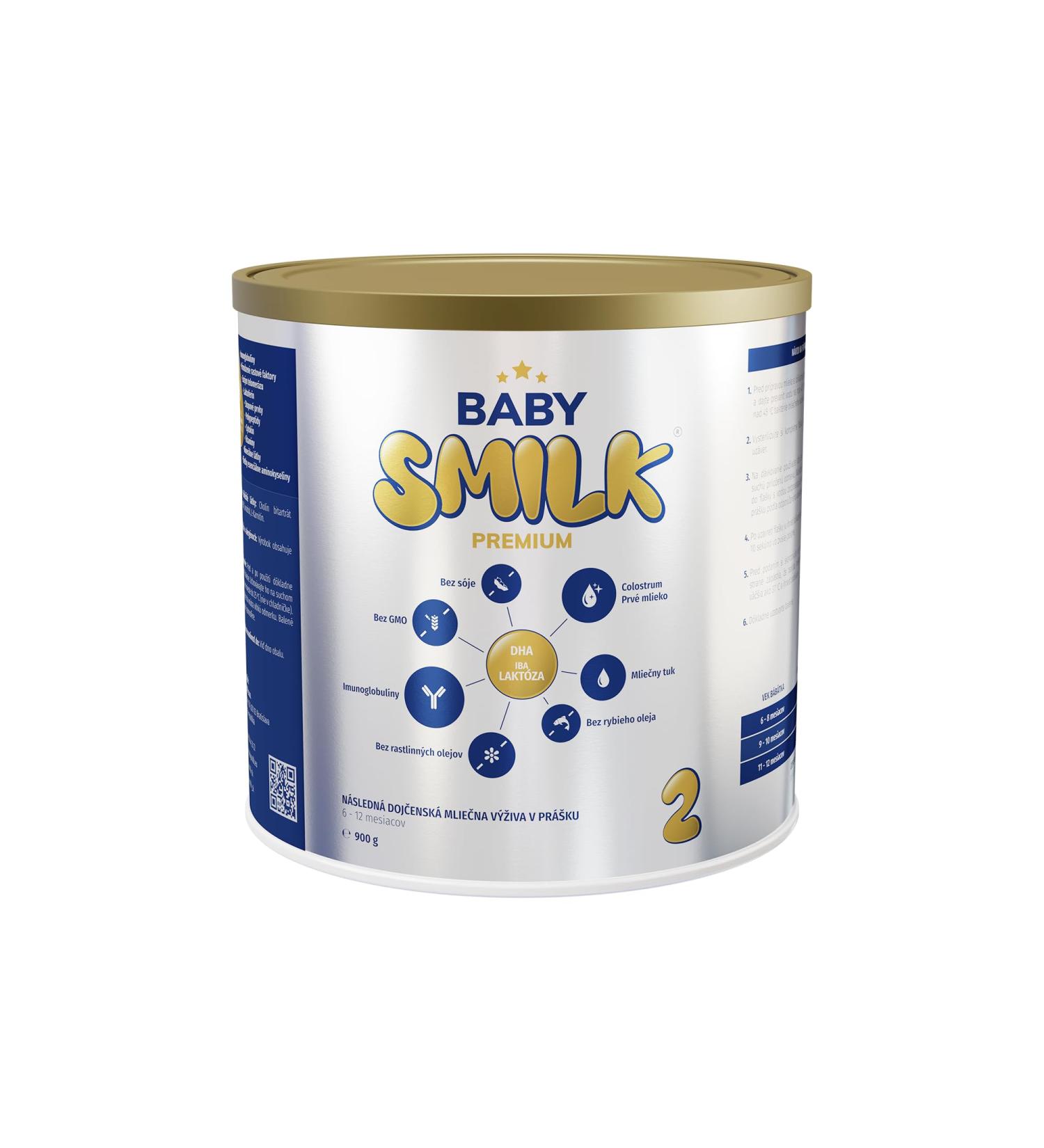BABYSMILK Premium 2 – Formule d'infusion avec colostrum 900 g