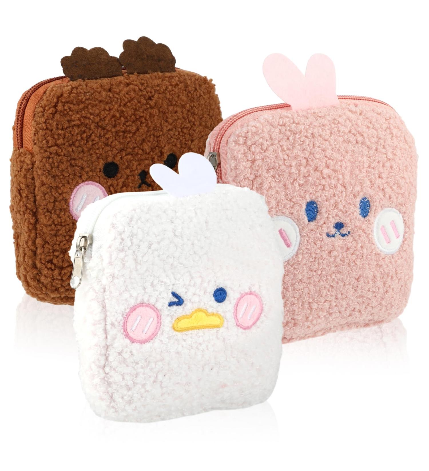 Shop Giantree 3-Piece Plush Women's Bands Storage Bag | Portable Tampon & Coin Pocket for Girls | Ideal Period Bag - Buy Online on GoSupps.com