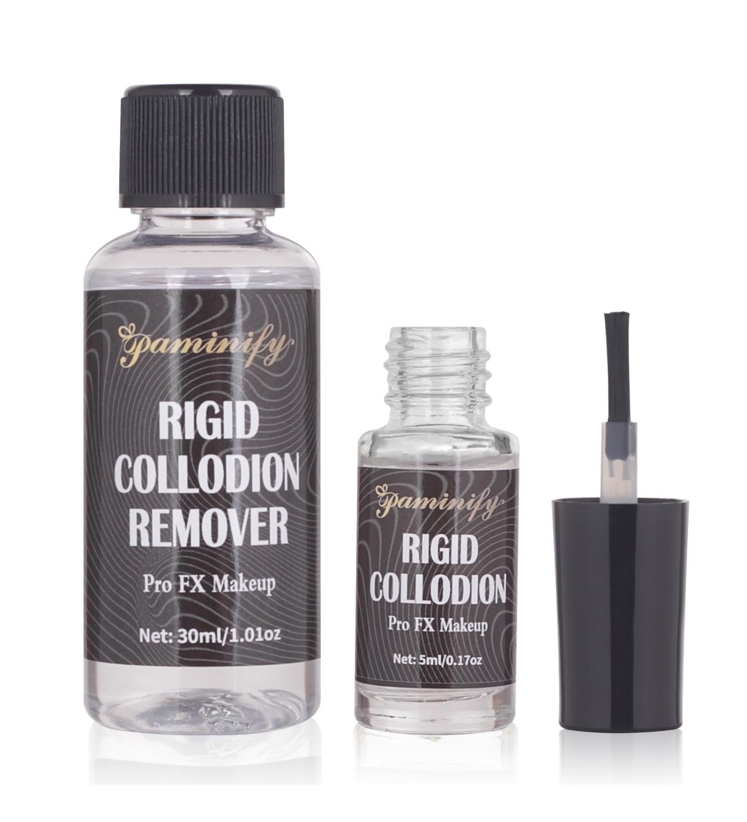 Makeup Rigid Collodion & Remover Kit - Liquid Scar Makeup for Halloween | SFX Scarring Liquid with Brush (5ml + 30ml - Buy Online on GoSupps.com