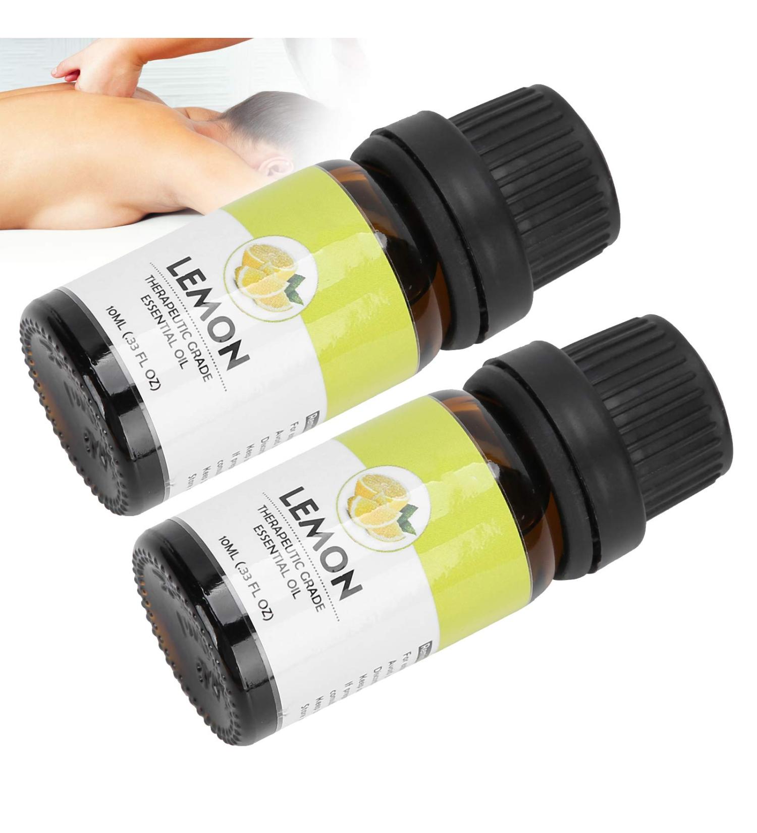 Natural Aromatherapy Massage Oil - Relaxation & Soothing Body Wellness - 10ml x 2 Bottles (Lemon) - Buy Online on GoSupps.com