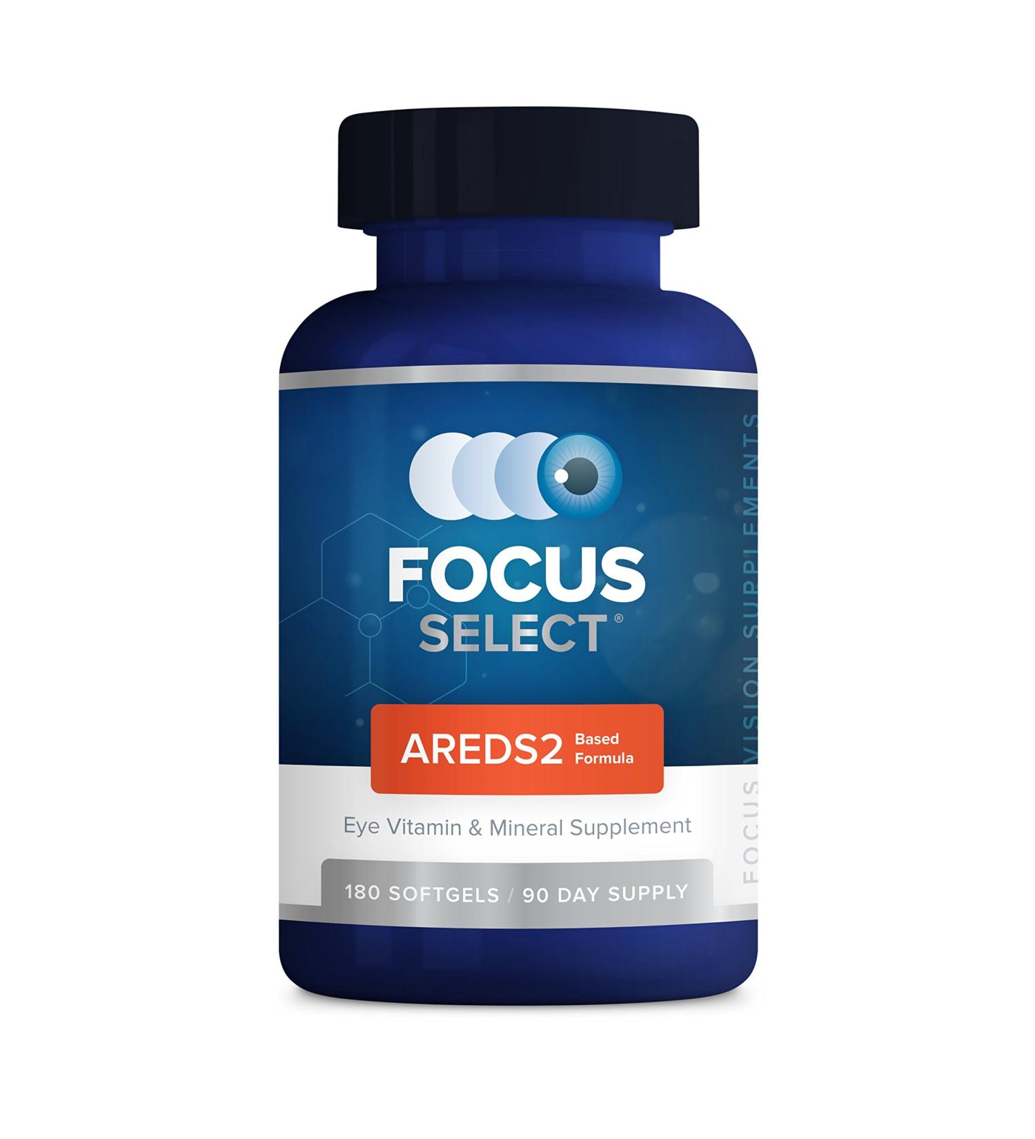 Focus Select AREDS2 Eye Vitamin-Mineral Supplement - 180 ct. 90 Day Supply - Low Zinc Formula for Eye Health - Buy Online on GoSupps.com
