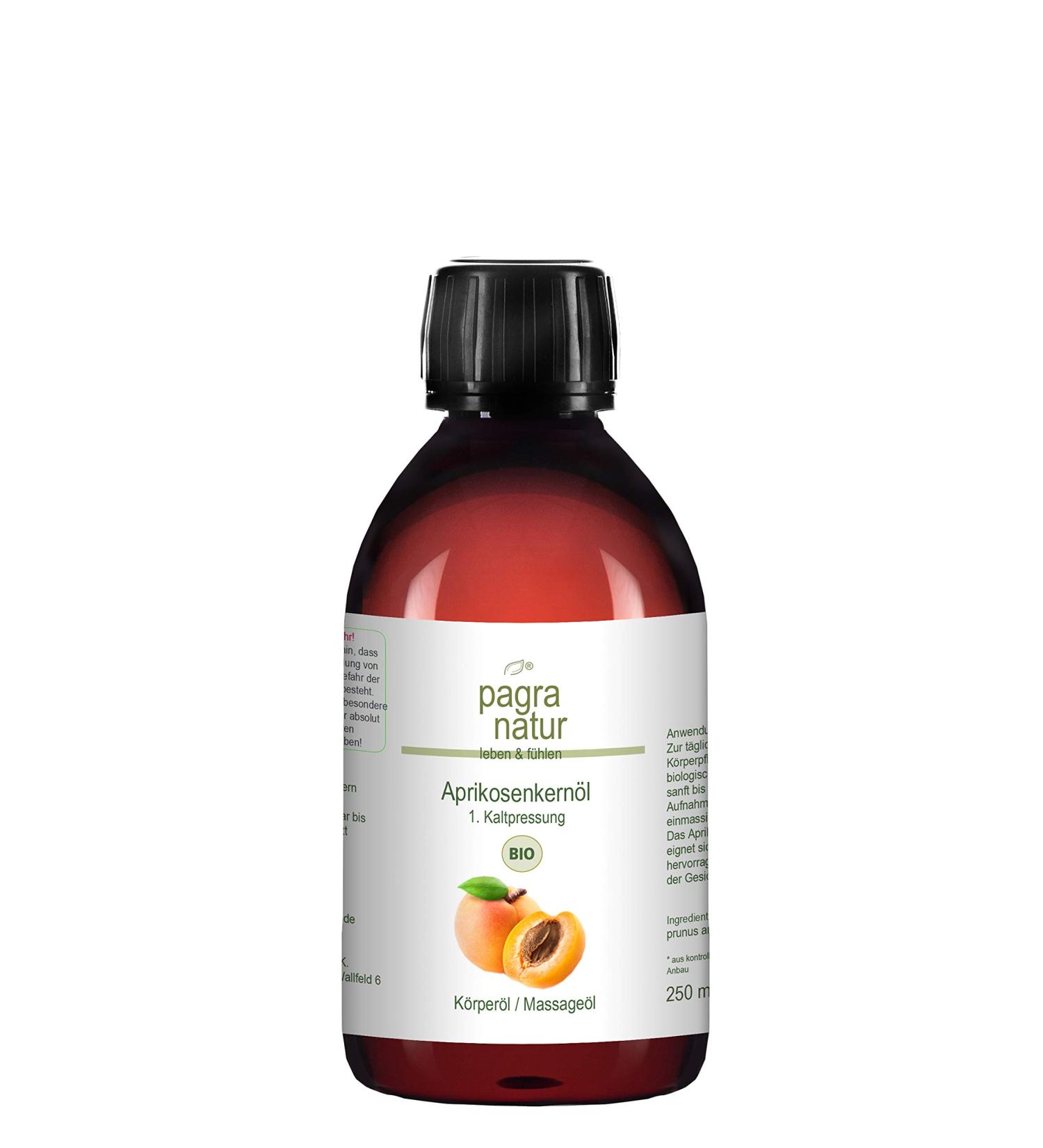 pagra natur apricot kernel oil 1st cold pressing organic 250ml - massage oil