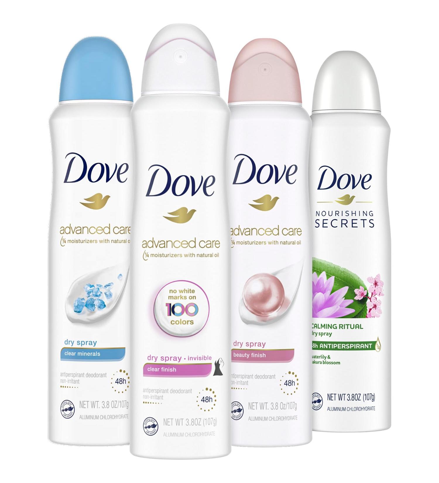 Dove Deodorant Set - Advanced 48-Hour Antiperspirant for Women | Moisturizing Vitamin E | 4-Piece Bundle - Buy Online on GoSupps.com