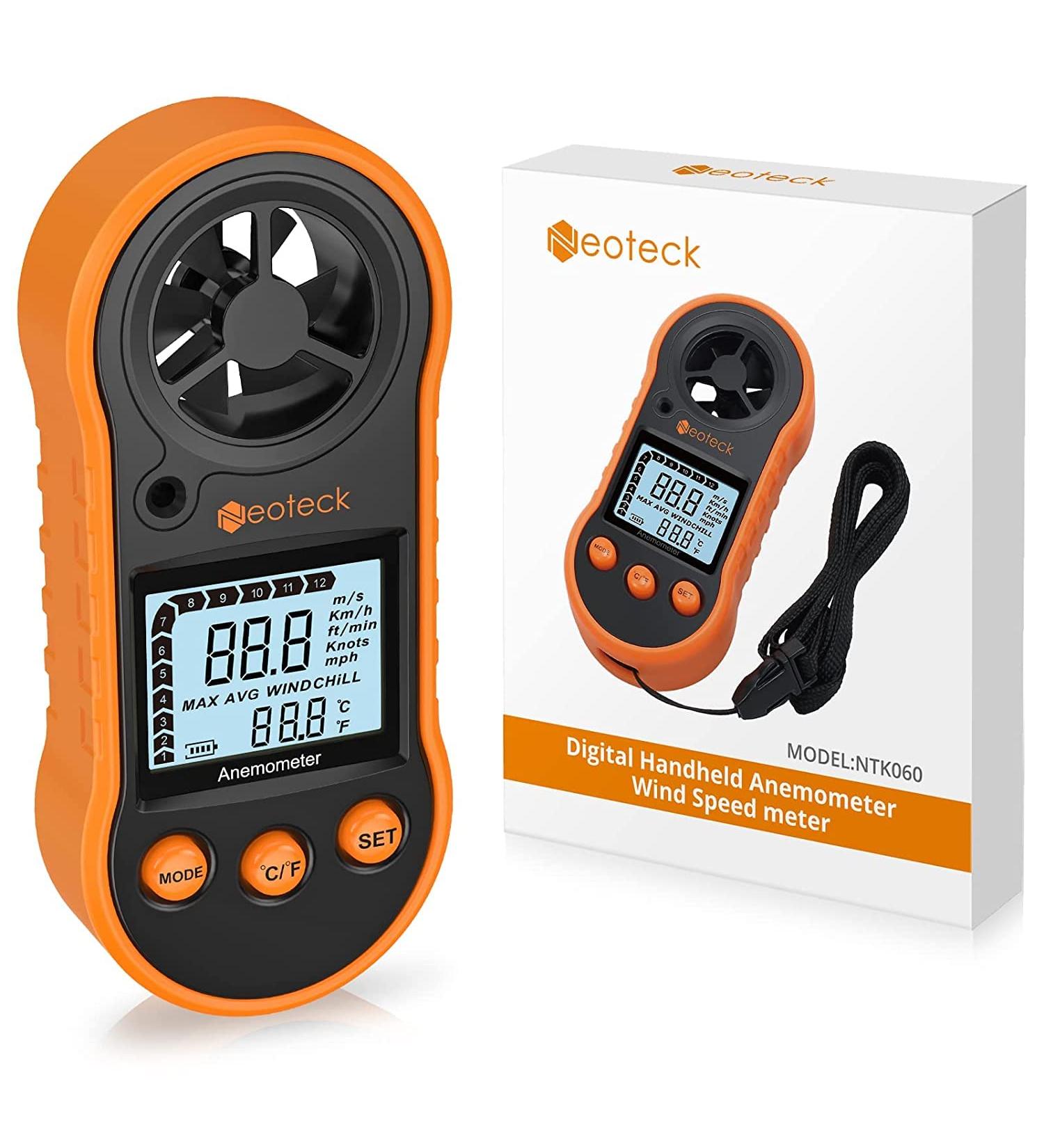 Neooteck Digital Anemometer - Measure Wind Speed & Temperature for Windsurfing Kites Sailing & Surf Fishing - Buy Online on GoSupps.com