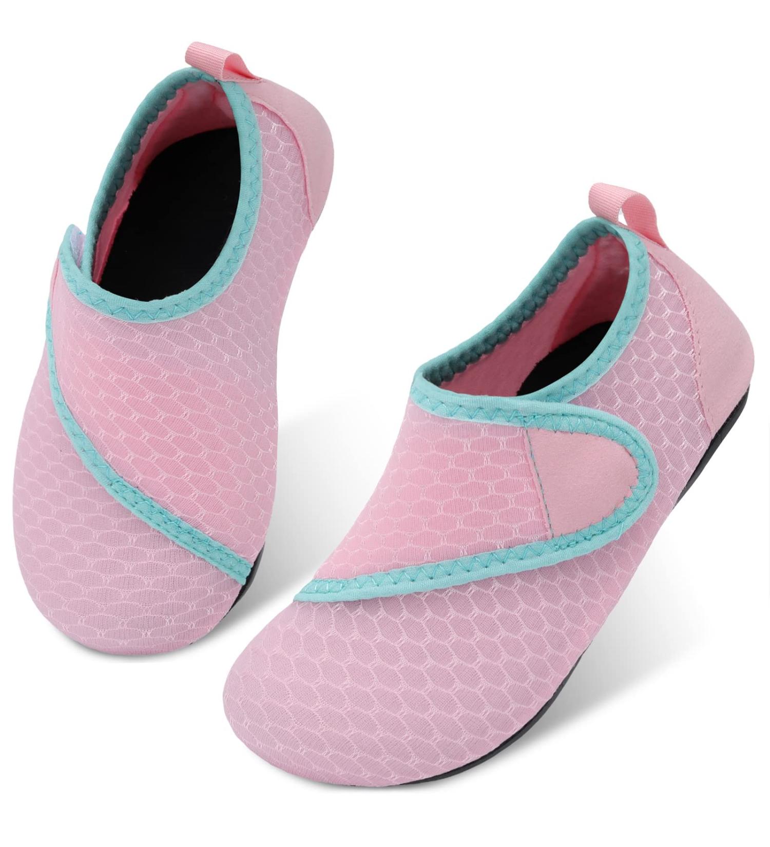 JIASUQI Kids Water Shoes | Quick Dry Barefoot Aqua Socks for Beach & Pool | 10.5/11 UK Child | Pink N - Buy Online on GoSupps.com