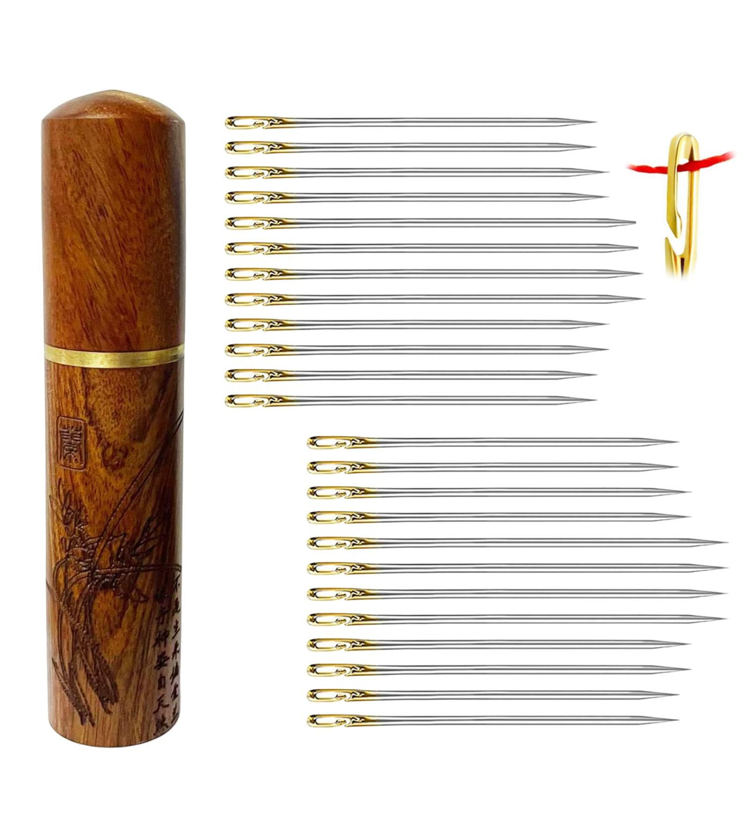 24 Pcs Self Threading Needles for Hand Sewing with Wooden Case - YAWALL - Buy Online on GoSupps.com