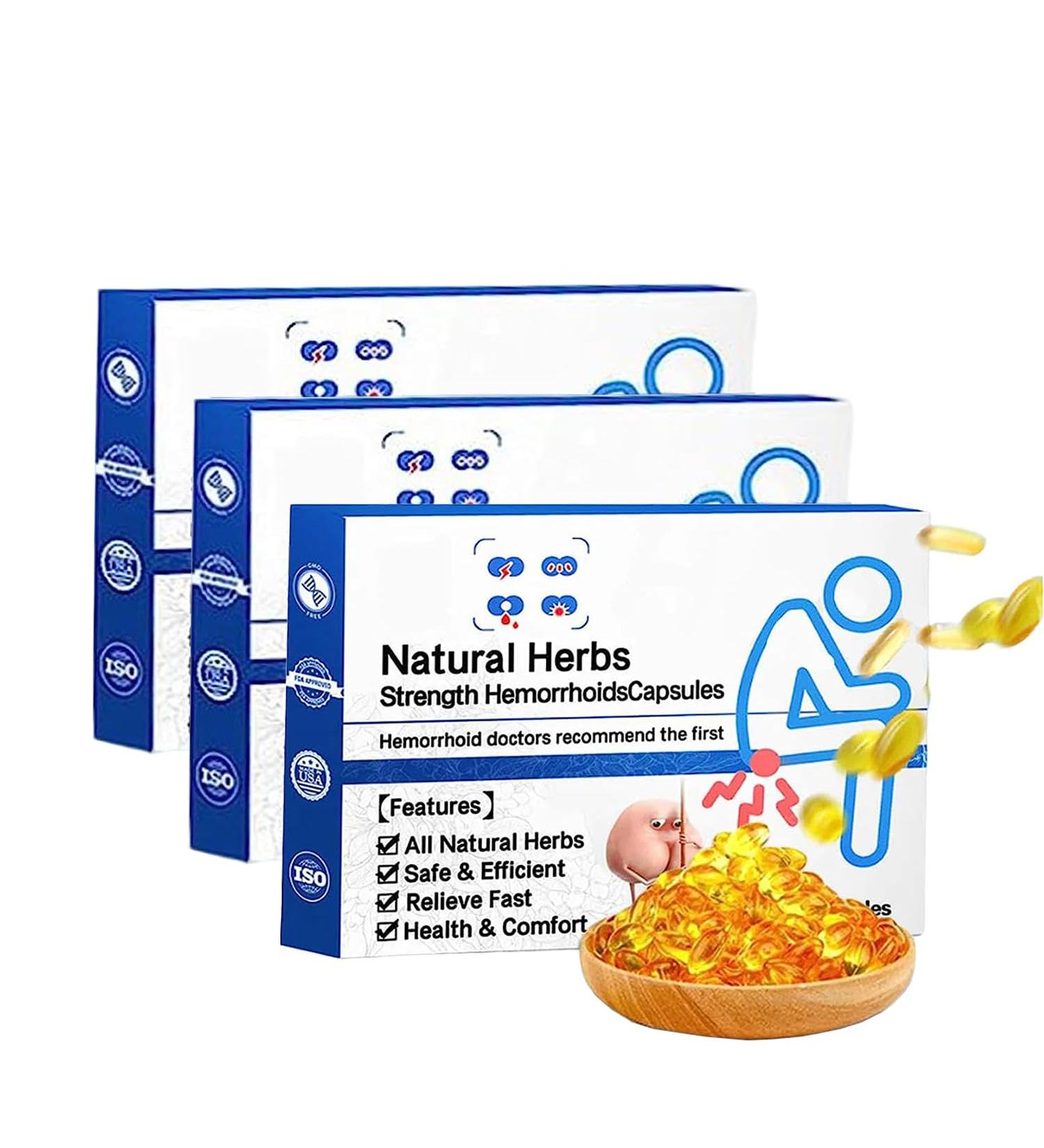 Nakyue Heca Herbal Hemorrhoid Capsules - Natural Relief for Men and Women (3 Boxes) - Buy Online on GoSupps.com