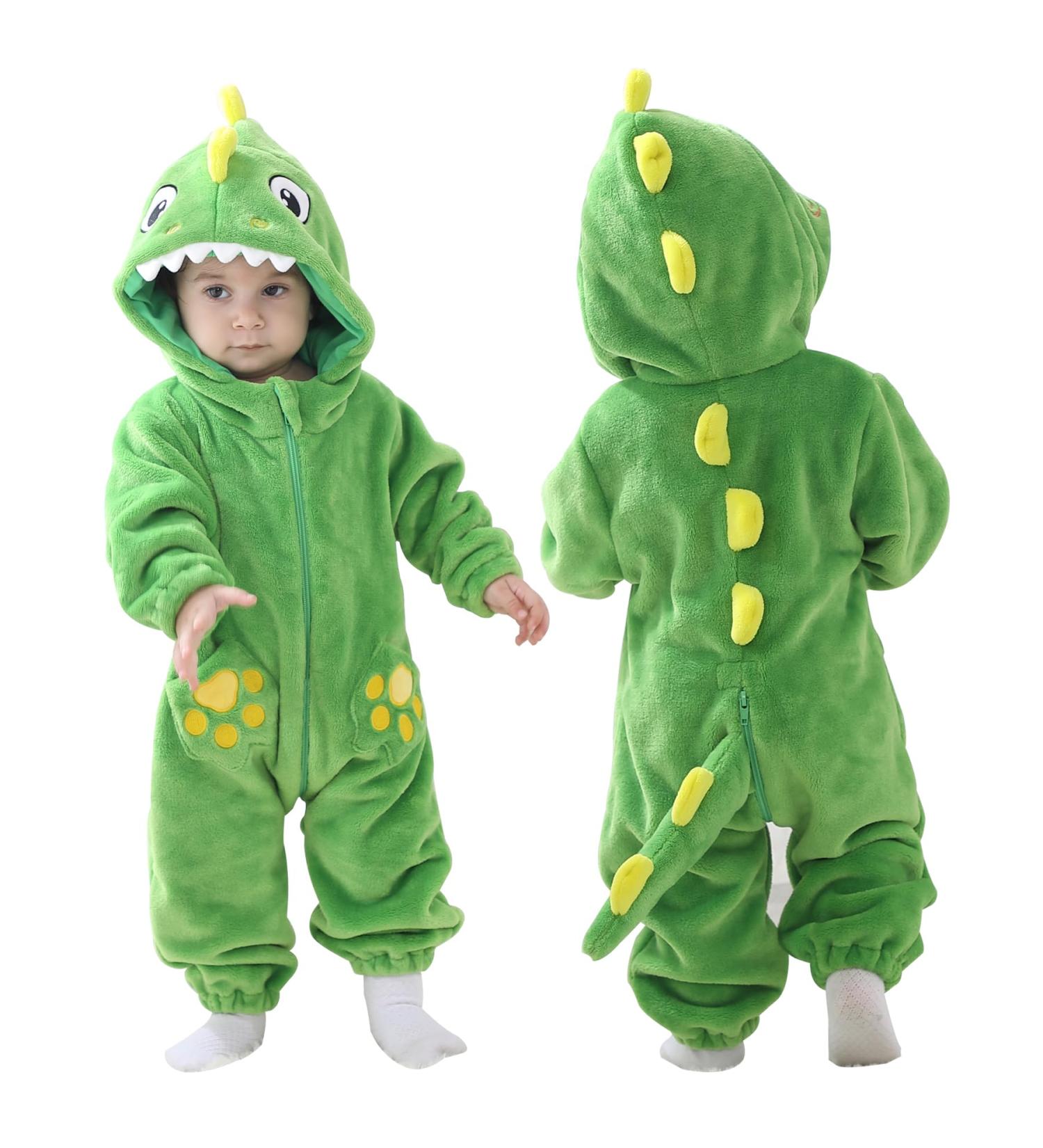 Doladola Unisex Baby Toddler Dinosaur Hooded Romper Jumpsuit - 2.5-3.5 Years | Infant Sleepsuits Outfit - Buy Online on GoSupps.com