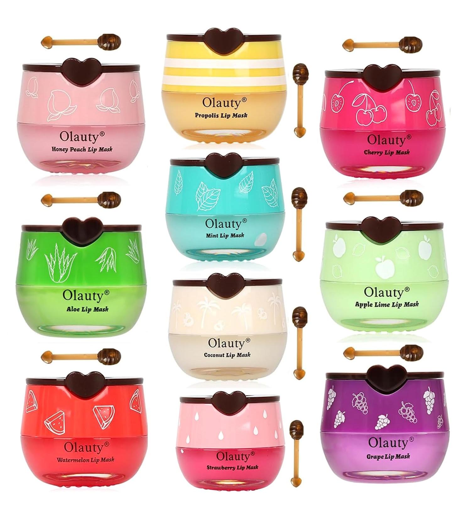 10 PCS Bee Lip Balm Honey Pot galentines day gifts Honey Lip Mask Bulk Moisturizing Lip Sleeping Mask Hydrating Prevention Dry & Cracked Lip Reduce Lip Lines and Wrinkles Honey & Strawberry & Watermelon & Apple Lime & C  - Buy Online on GoSupps.com