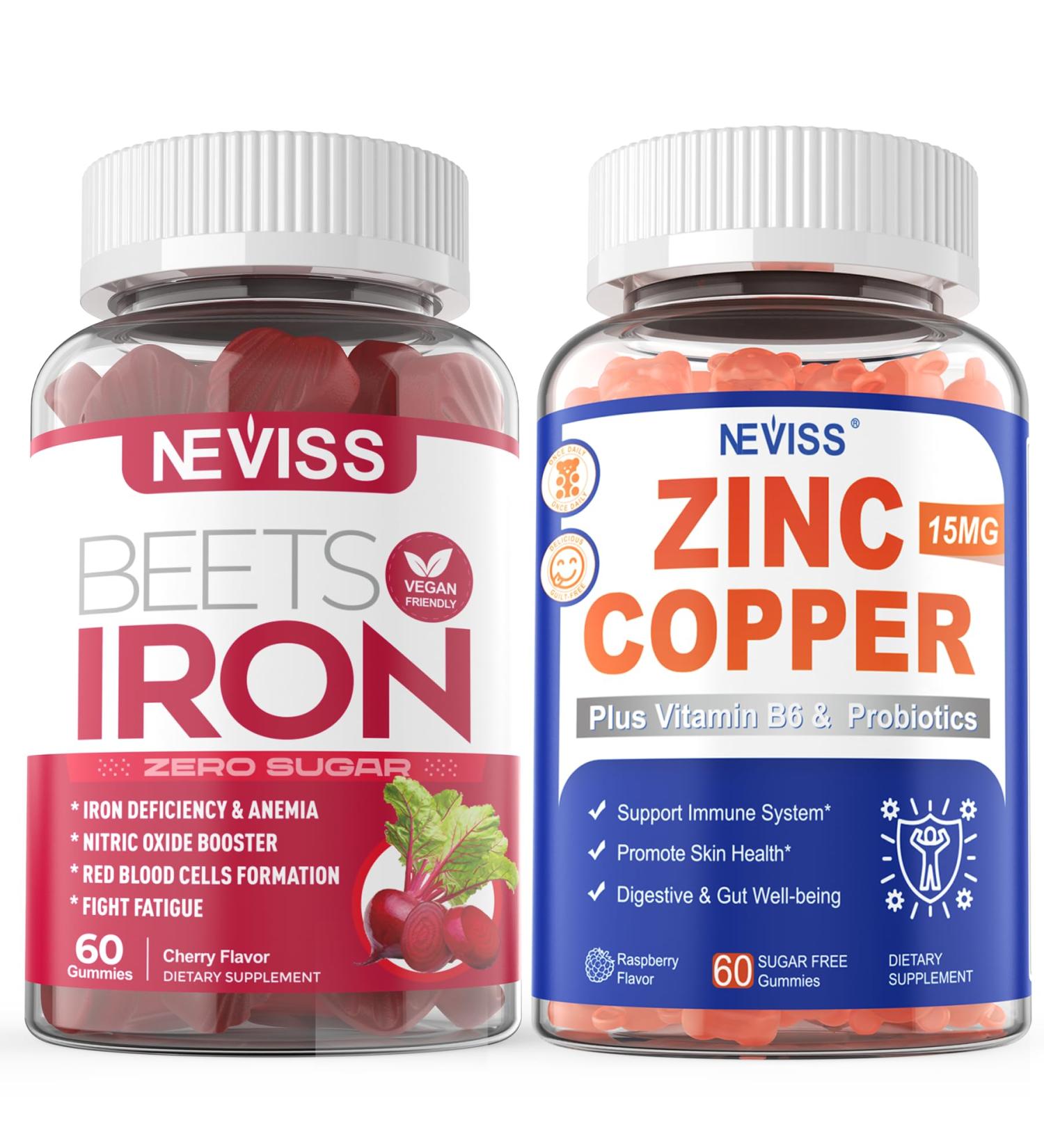 Iron Gummies + Zinc Copper Gummies - Buy Online on GoSupps.com