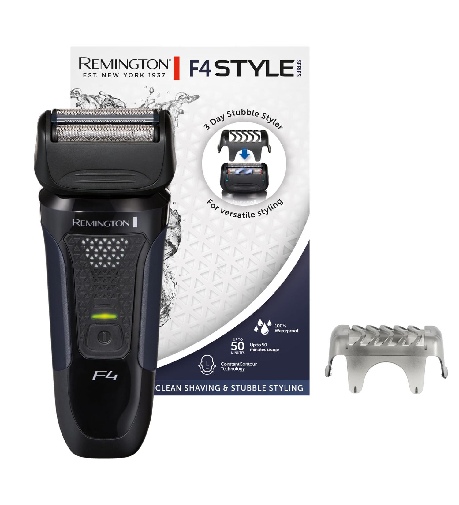 Remington Electric Razor F4 - 100% Waterproof Wet & Dry Foil Razor with Comfort Trimmer & Beard Styler Attachment - Buy Online on GoSupps.com