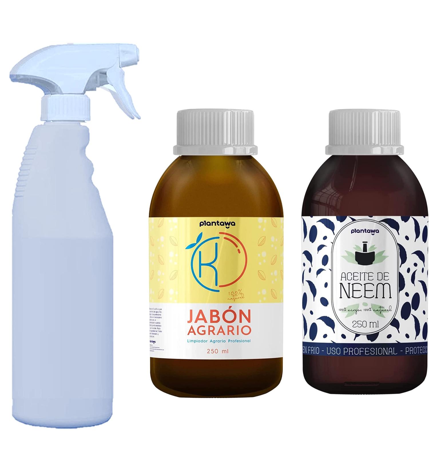  PLANTAWA Potassium soap economy pack (250 ml) + Neem oil (250 ml) + Biodegradable and Natural Sprayer. Long-lasting highly concentrated orchard protection against whiteflies spider mites aphids and scale insects. - Buy Online on GoSupps.com