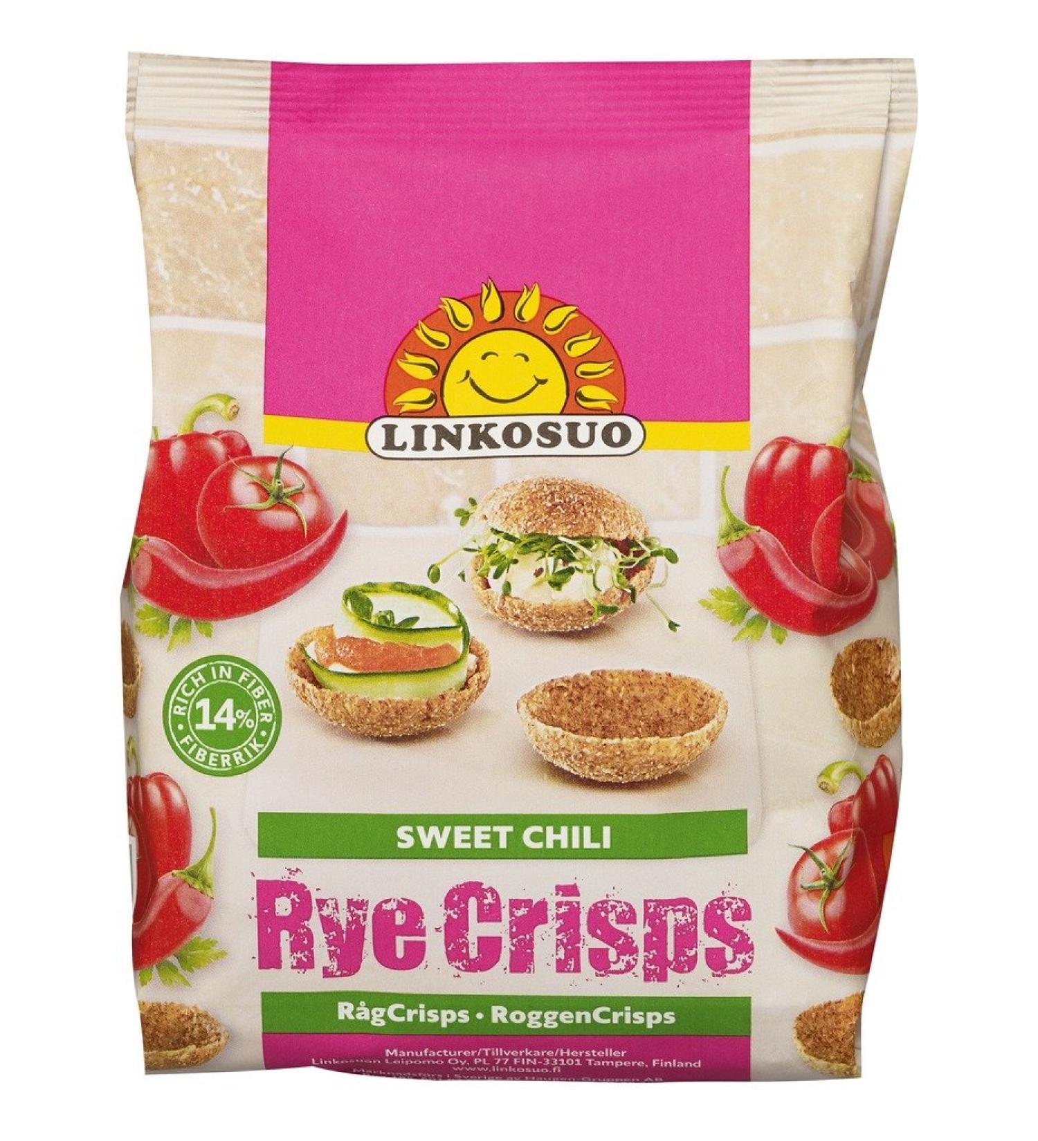 Linkosuo Rye Crisps - Sweet Chili - Ruissipsi Makea Chili (150g)