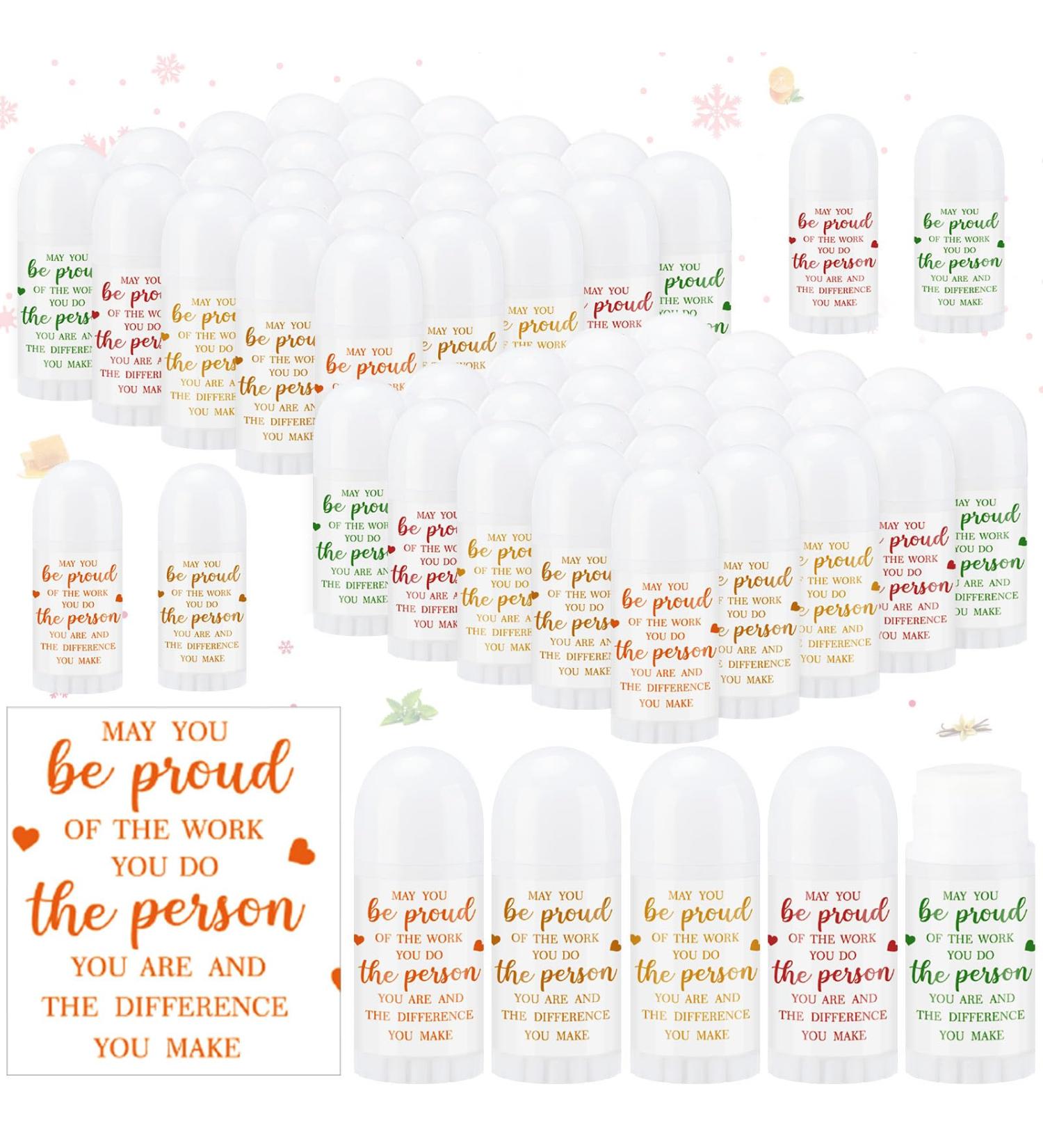 Swiffen 50 Pcs Valentines Day Mini Lip Balm Bulk for Coworkers Thank You Appreciation Gifts Moisturizer Assorted Flavors Beeswax Natural Ingredients Dry Chapped Lip Care Products for Women Friend Men - Buy Online on GoSupps.com