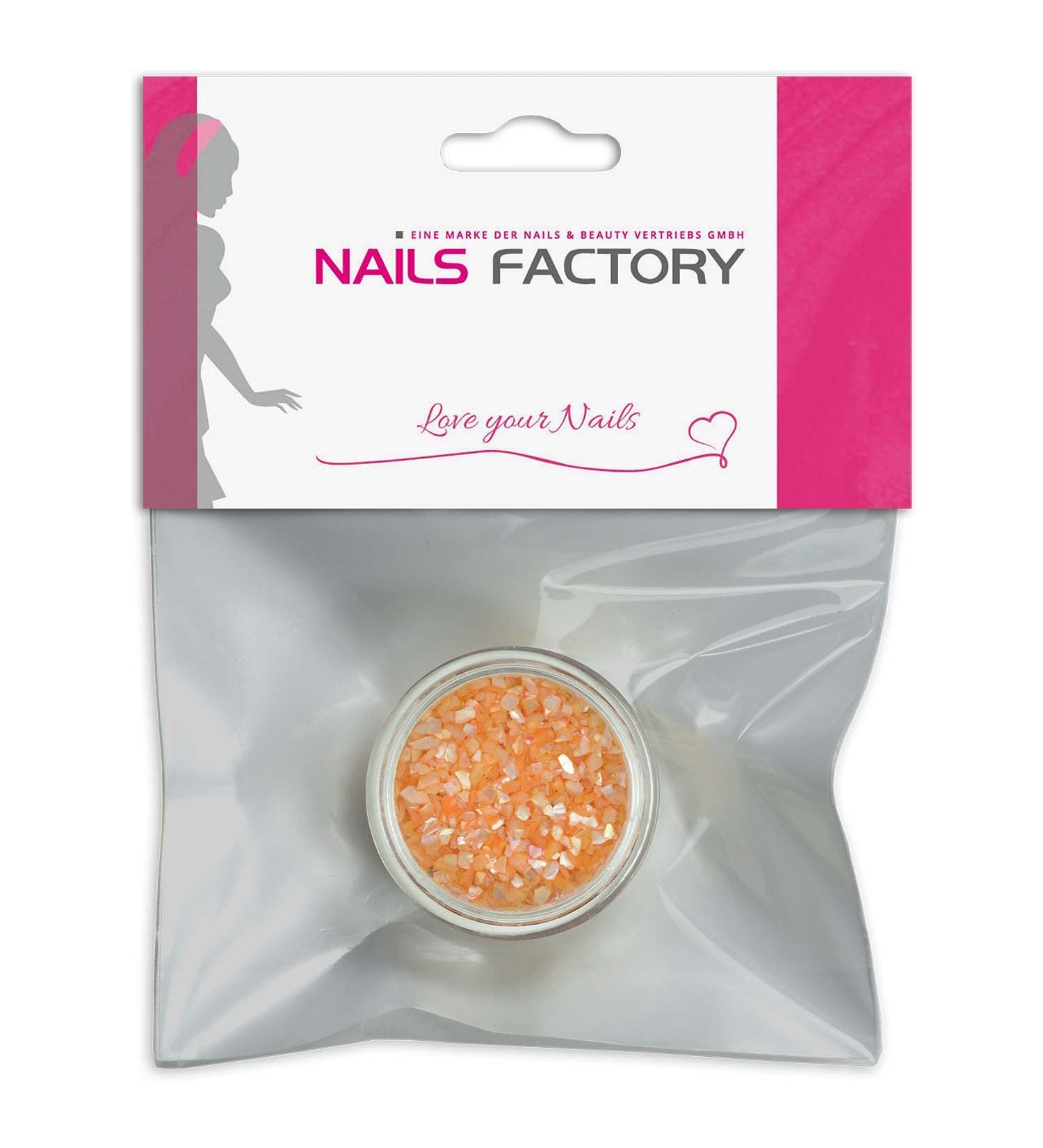 N&BF Nail Art Muschelspleter |Crushed Shells Apricot |Perlmutt splinters for gel nails and acrylic modeling |Glitter Sea Shells |Glitzer mussel particles |Musschel inlay's orange