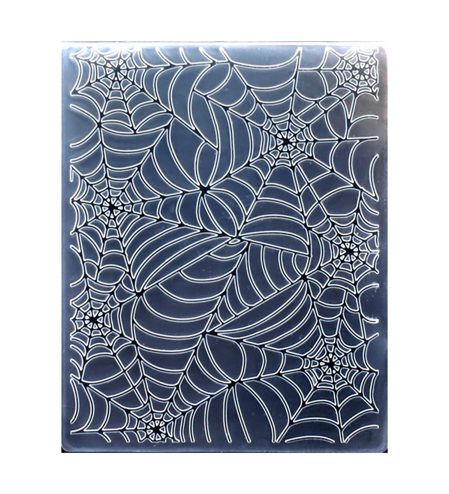 Kwan Crafts Spider Web Halloween Plastic Embossing Folder for Card Making - 12.1x15.2cm - Buy Online on GoSupps.com