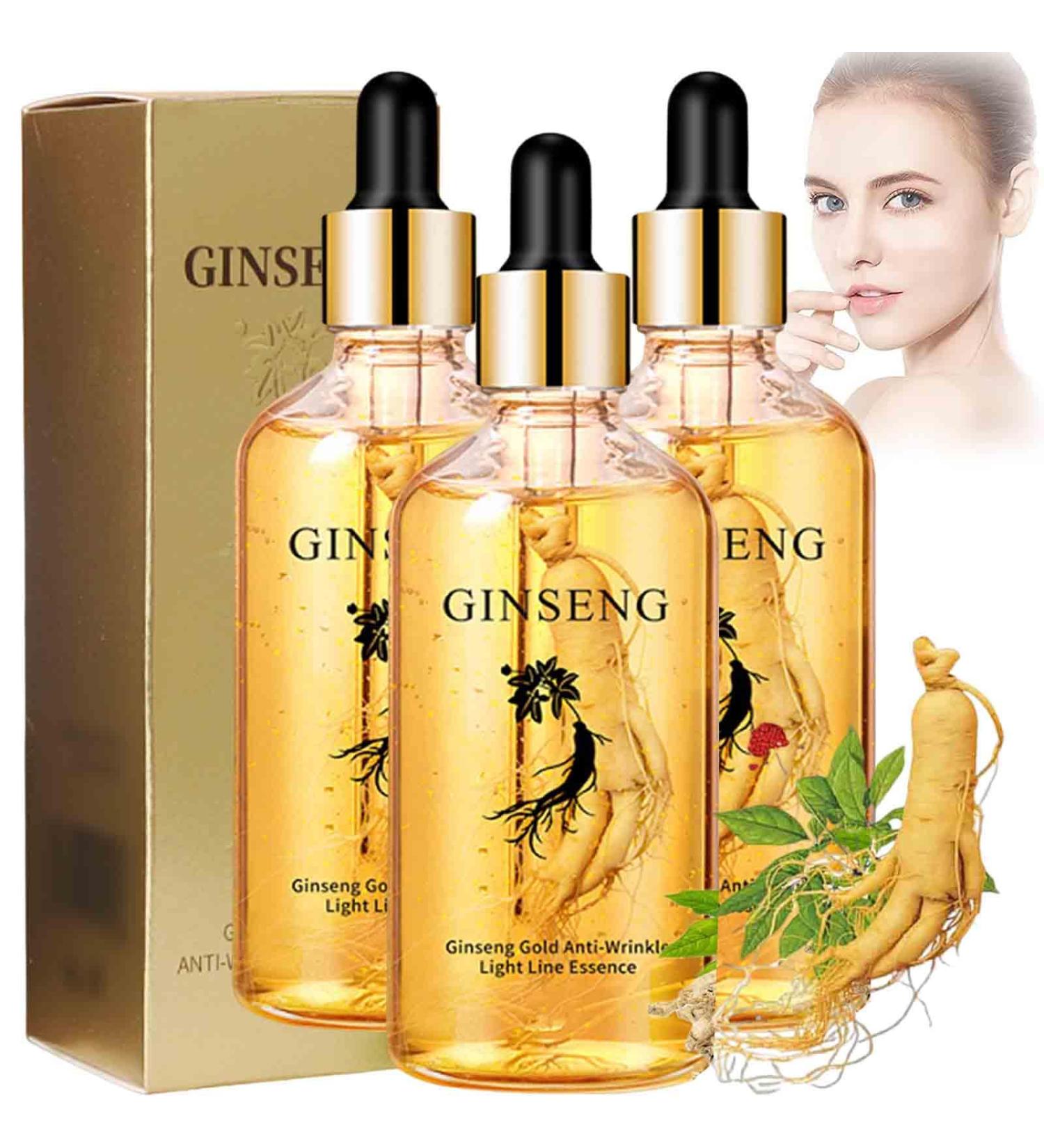 HOUXIANDOU Ginseng Gold AntiWrinkle Light Line Essence Ginseng Polypeptide AntiAging Essence Ginseng Serum For Firming Sagging Skin Reduce Fine Lines 3 Bottles - Buy Online on GoSupps.com