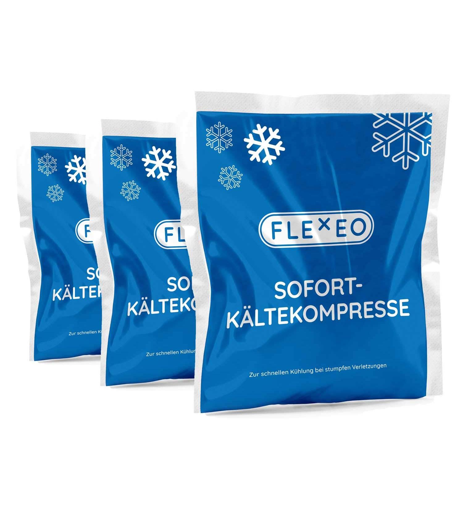 20x Flexeo Large Immediate Cooling Compress - 15x17 cm Cold Soothing Ice Packs for Fast Relief | Instant Cool Packs for Pain Relief - Buy Online on GoSupps.com