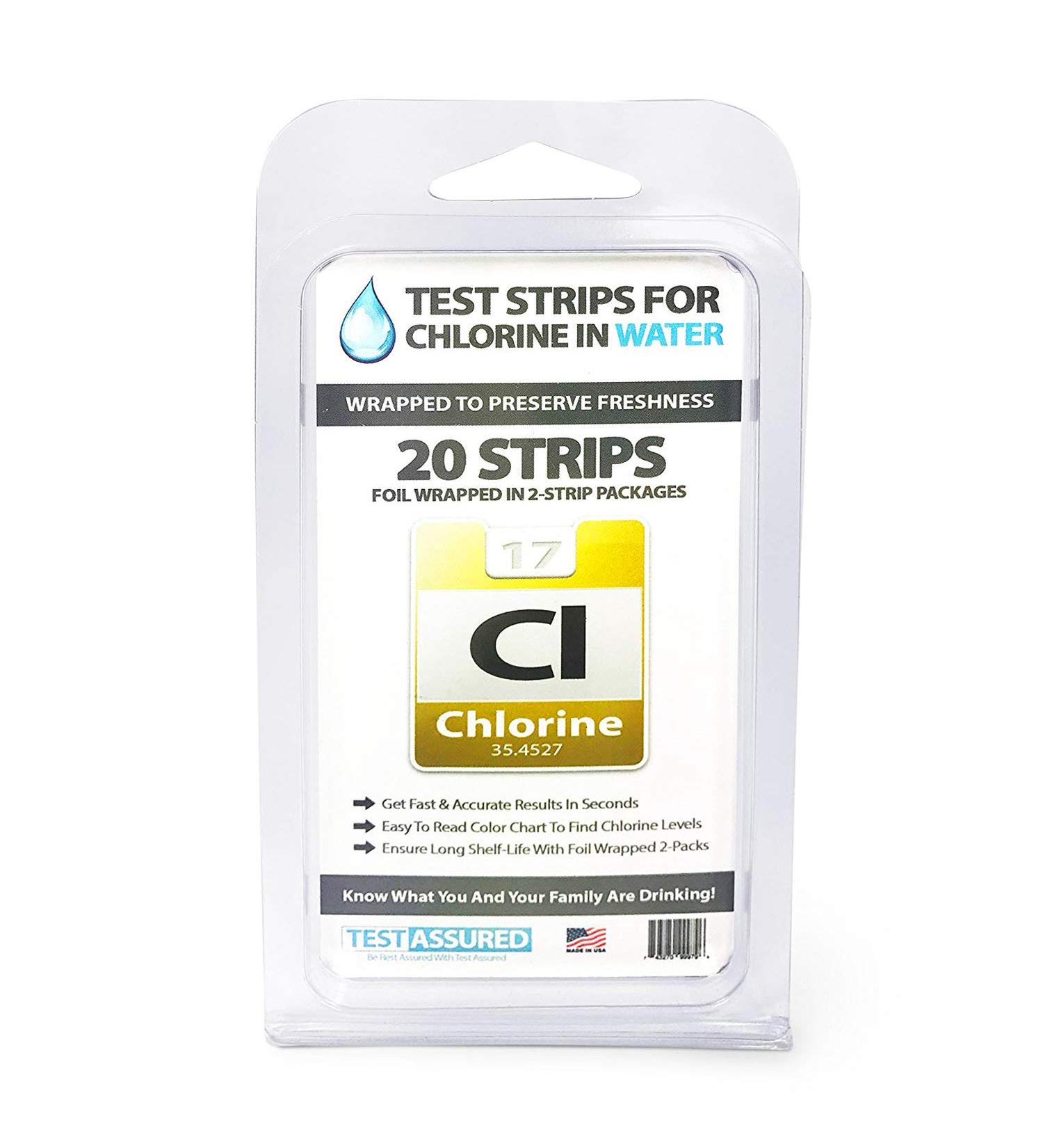 Easy Chlorine Test Strips - Results In Seconds - Foil Wrapped To Keep Fresh  20 Strips - Buy Online on GoSupps.com