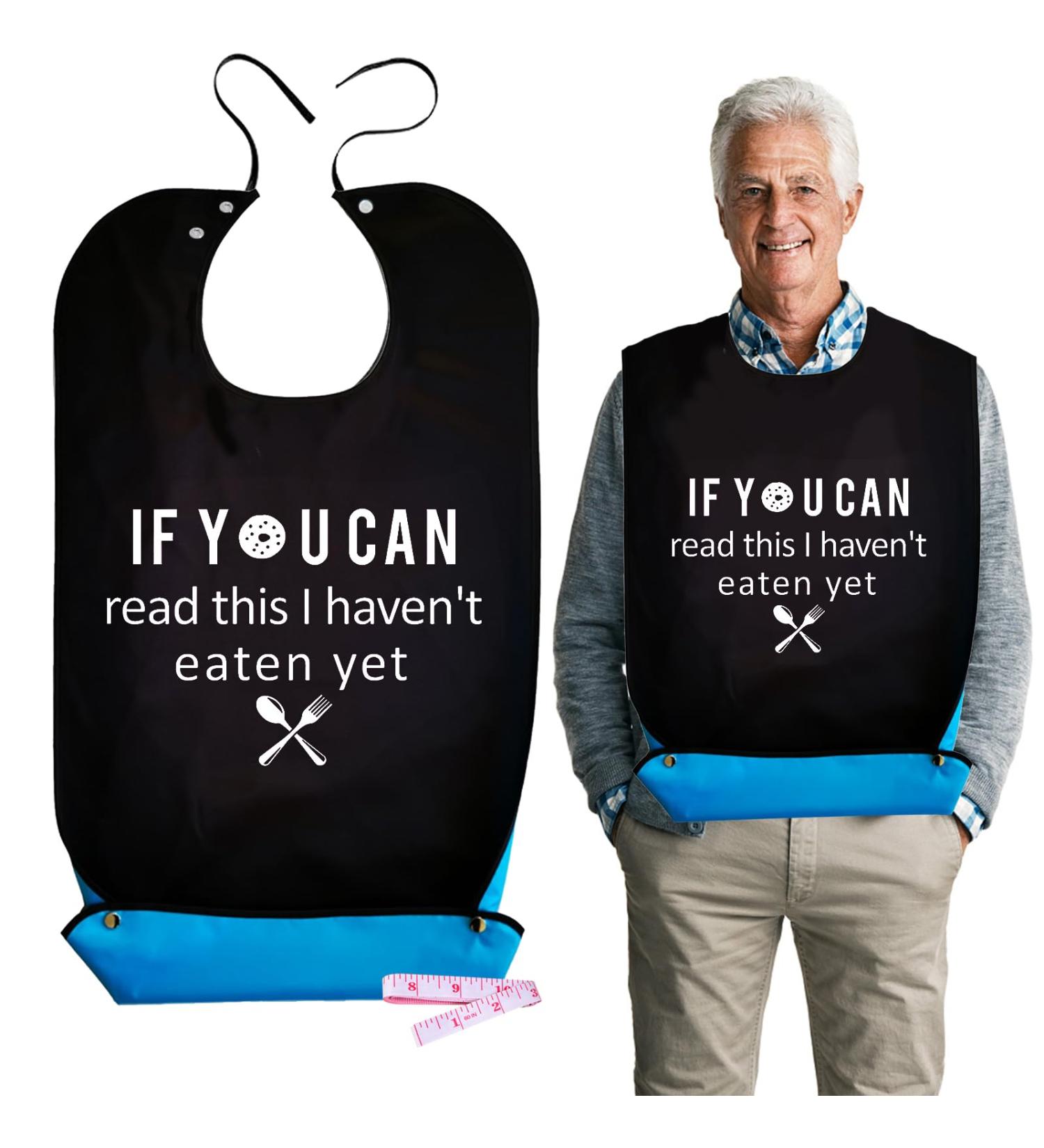 Washable Waterproof Adult Bib with Crumb Catcher for Elderly - Funny Novelty Clothing Protector for Men & Women - Buy Online on GoSupps.com