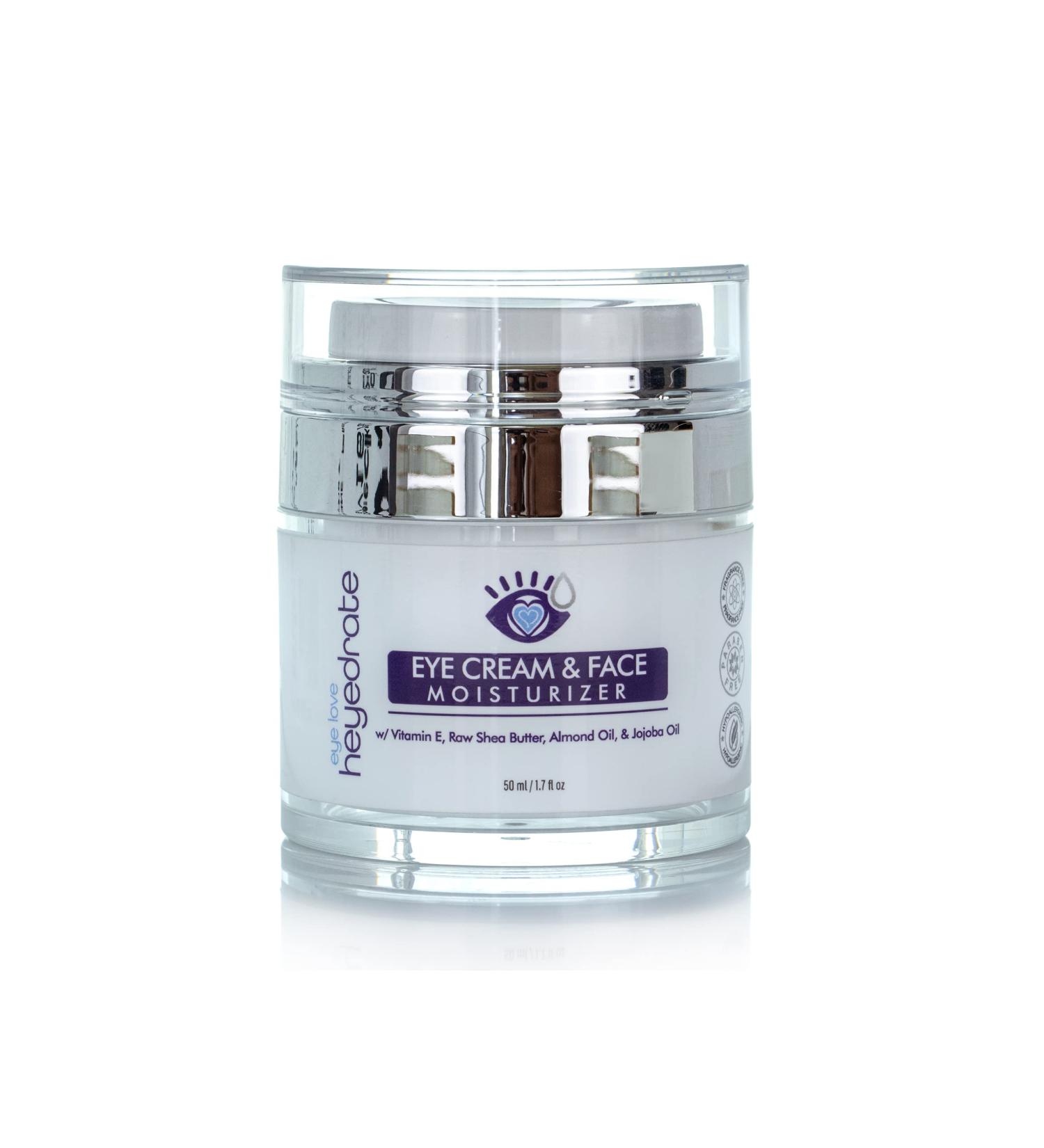 Organic Eye Cream and Face Moisturizer with Aloe Juice, Shea Butter, Almond Oil & Jojoba Oil | Nourishing Facial and Eyelid Treatment (1) - Buy Online on GoSupps.com
