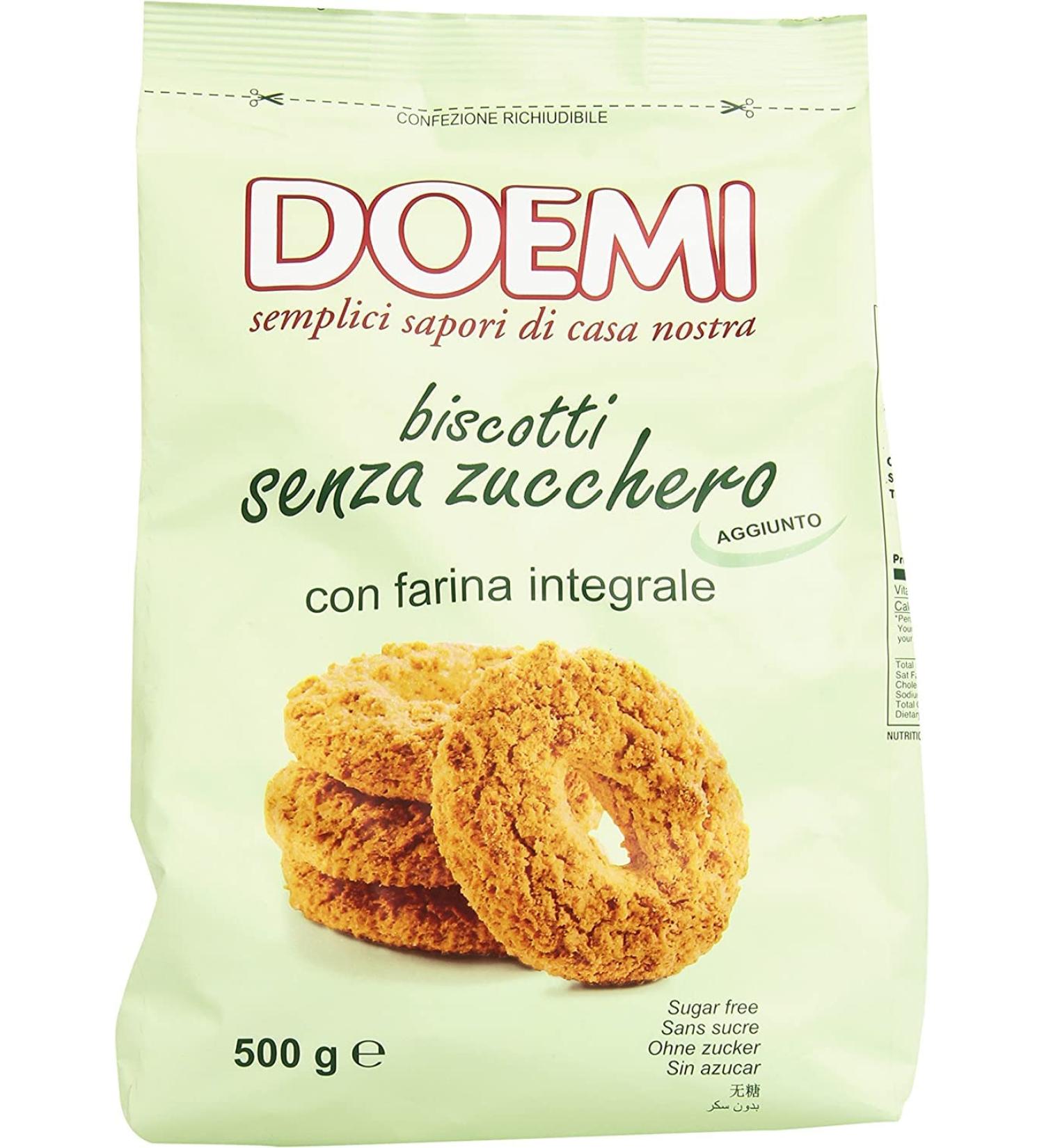 Set of 6 Doemi Biscotti biscuits with whole wheat flour without added sugar 500 g of cakes - Buy Online on GoSupps.com