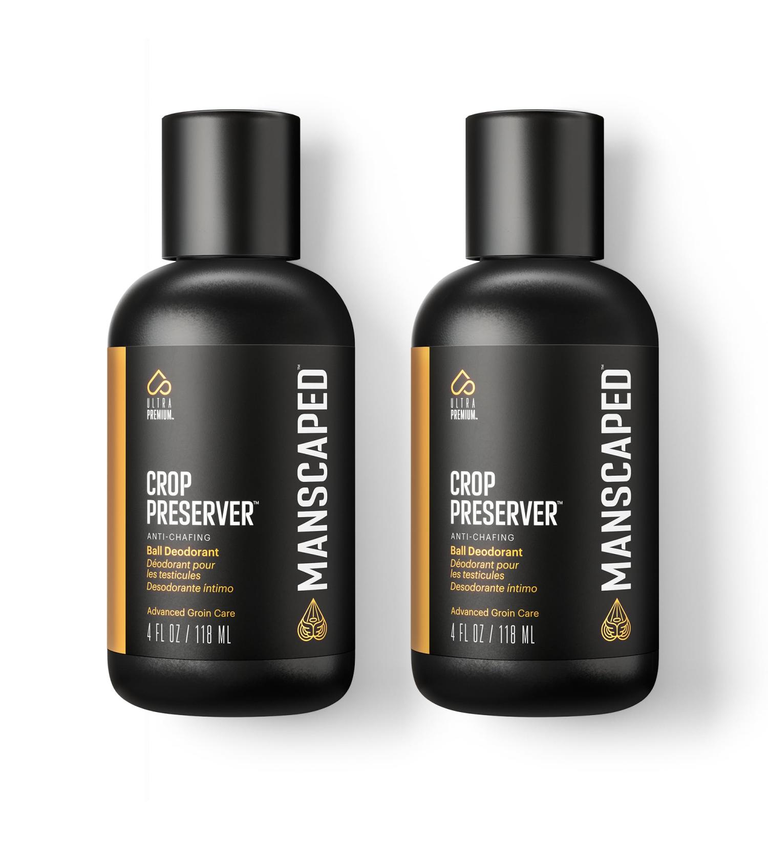 MANSCAPED The Crop Preserver Men's Ball Deodorant Male Care Hygiene Moisturizer Anti-Chafing Groin Protection with Cooling Aloe Vera 4oz (2-Pack) 4 Fl Oz (Pack of 2)
