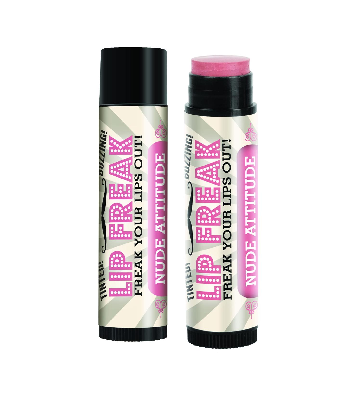 Doctor Lip Bang's BUZZING Lip Balm - Lip Freak | All Natural & Cruelty Free | Nude Attitude | 2 Pack - Buy Online on GoSupps.com