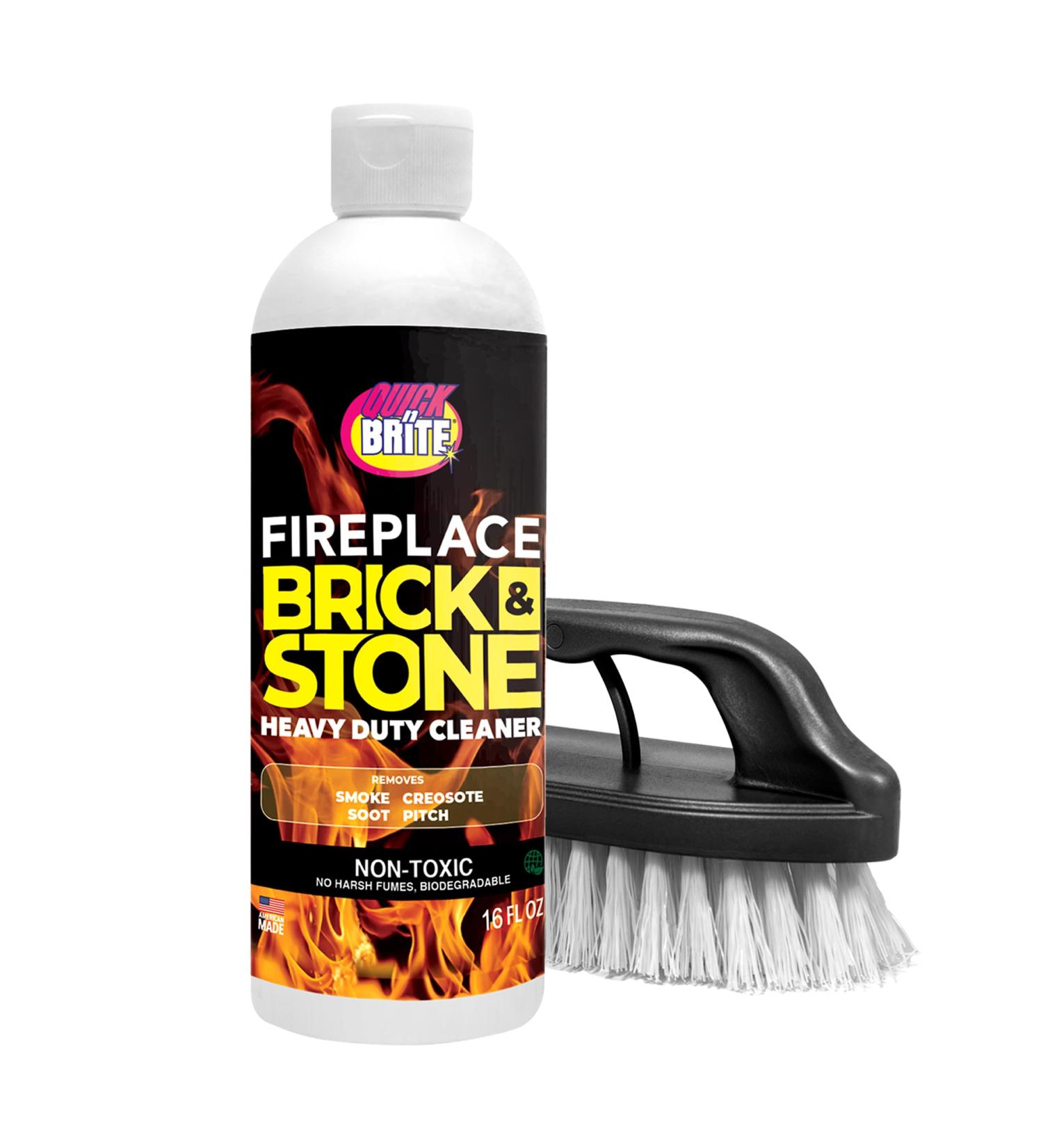 Quick N Brite Fireplace Gel Cleaner Kit - Nonabrasive 16 oz Ideal for Brick Stone Tile & Marble - Made in the USA - Buy Online on GoSupps.com