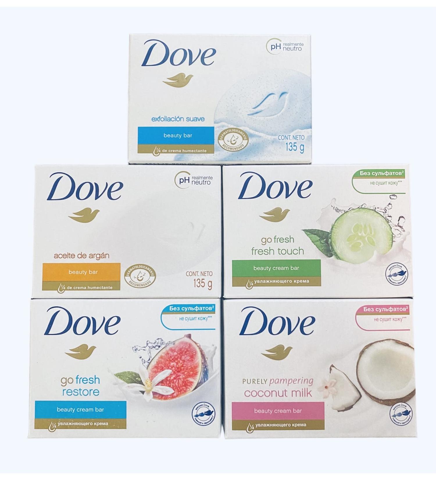 Dove Beauty Bars  Variety of 5 different scents  4.75 oz 5  international edition