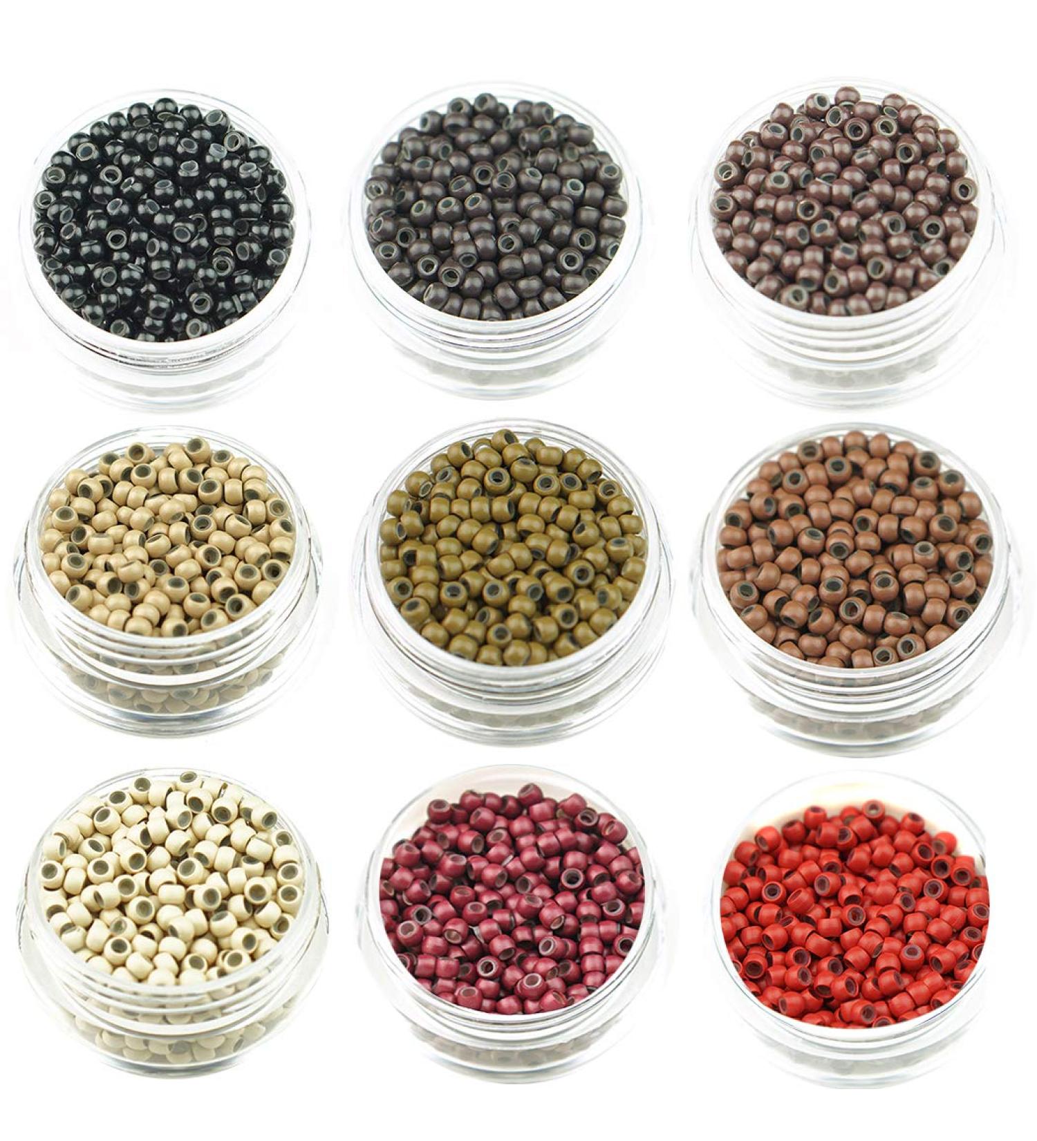 KOCONI 200Pcs 3mm Nano Rings Silicone Lined Hair Extension Beads - Light Brown 11 - Micro Beads for Hair Rings - Buy Online on GoSupps.com