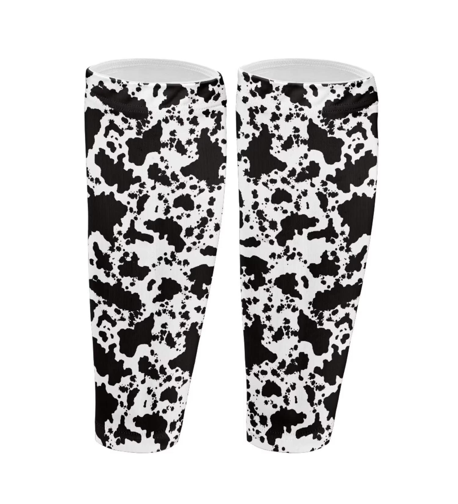 Poceacles Cow Pattern Calf Compression Sleeve for Men & Women | Anti-Slip Support Socks for Football Basketball Running & Climbing - S Milk Cow Small - Buy Online on GoSupps.com