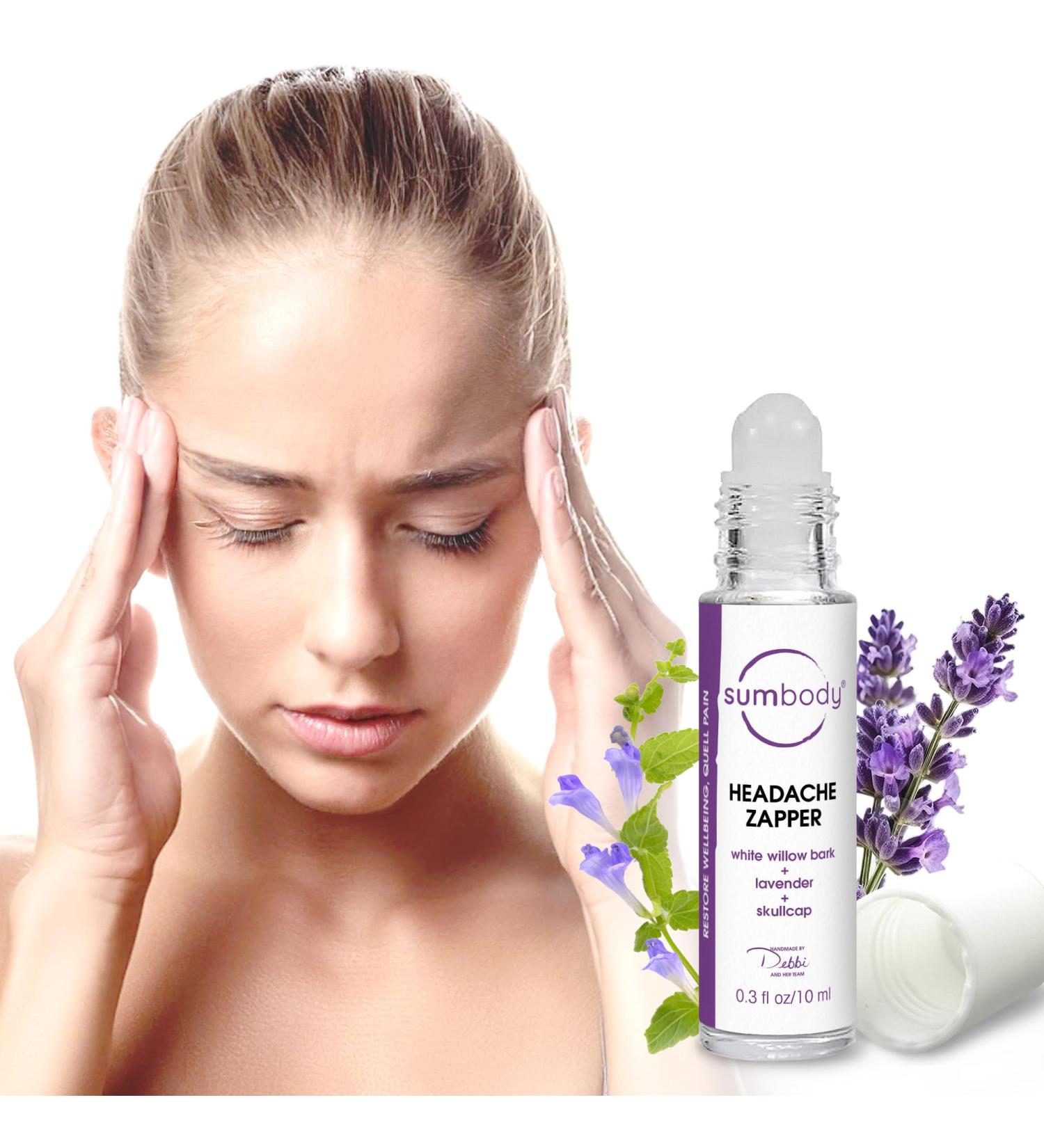 Headache Relief Essential Oil Roller - Aromatherapy Zapper for Migraine & Tension (10ml) - Cooling Stick & Purse Essential - Buy Online on GoSupps.com