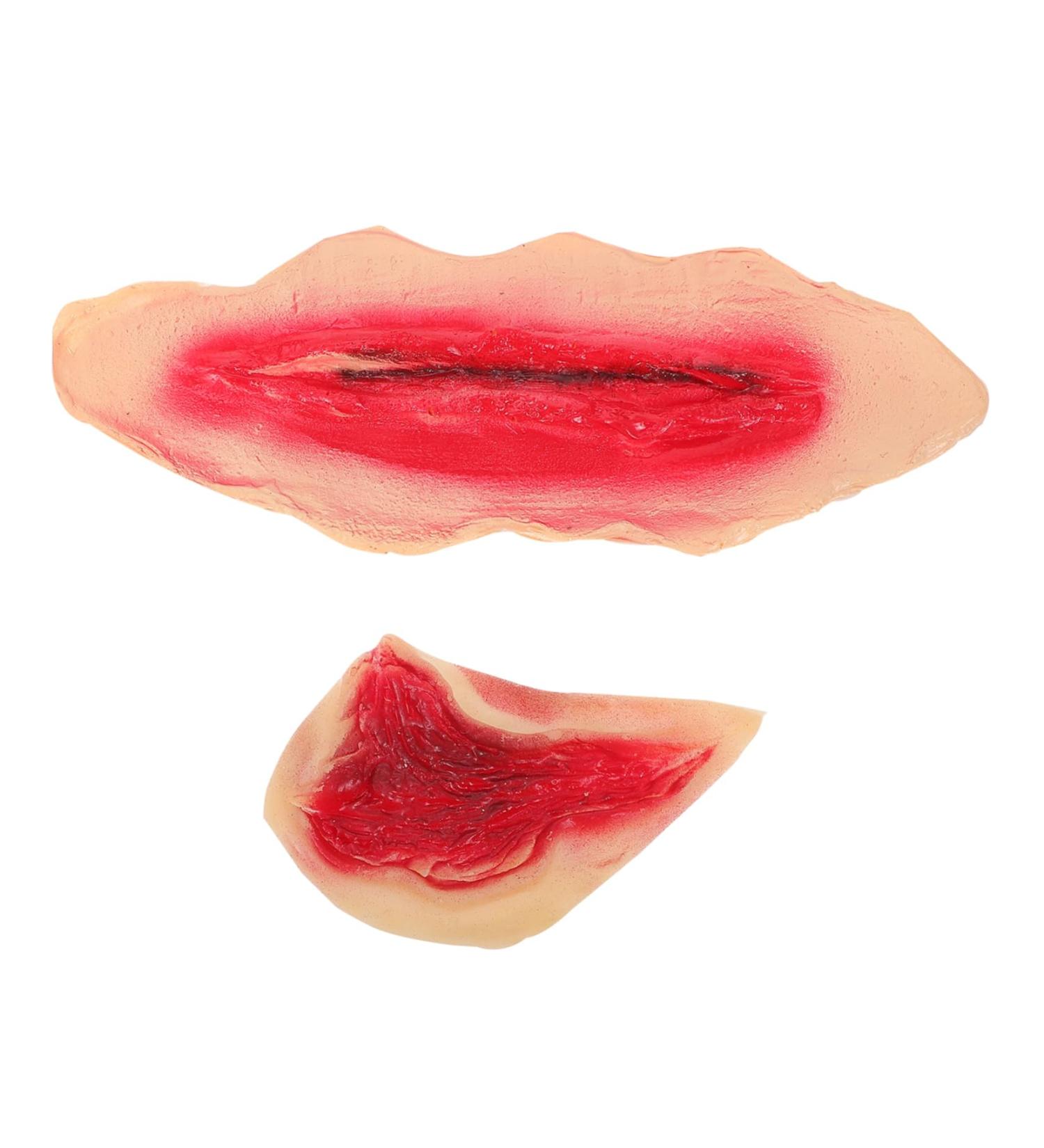 FRCOLOR 2pcs Scar Temporary Stickers | Latex Fake Wounds Makeup | Halloween Body & Wound Stickers for 3D Effects | International Shipping Available - Buy Online on GoSupps.com