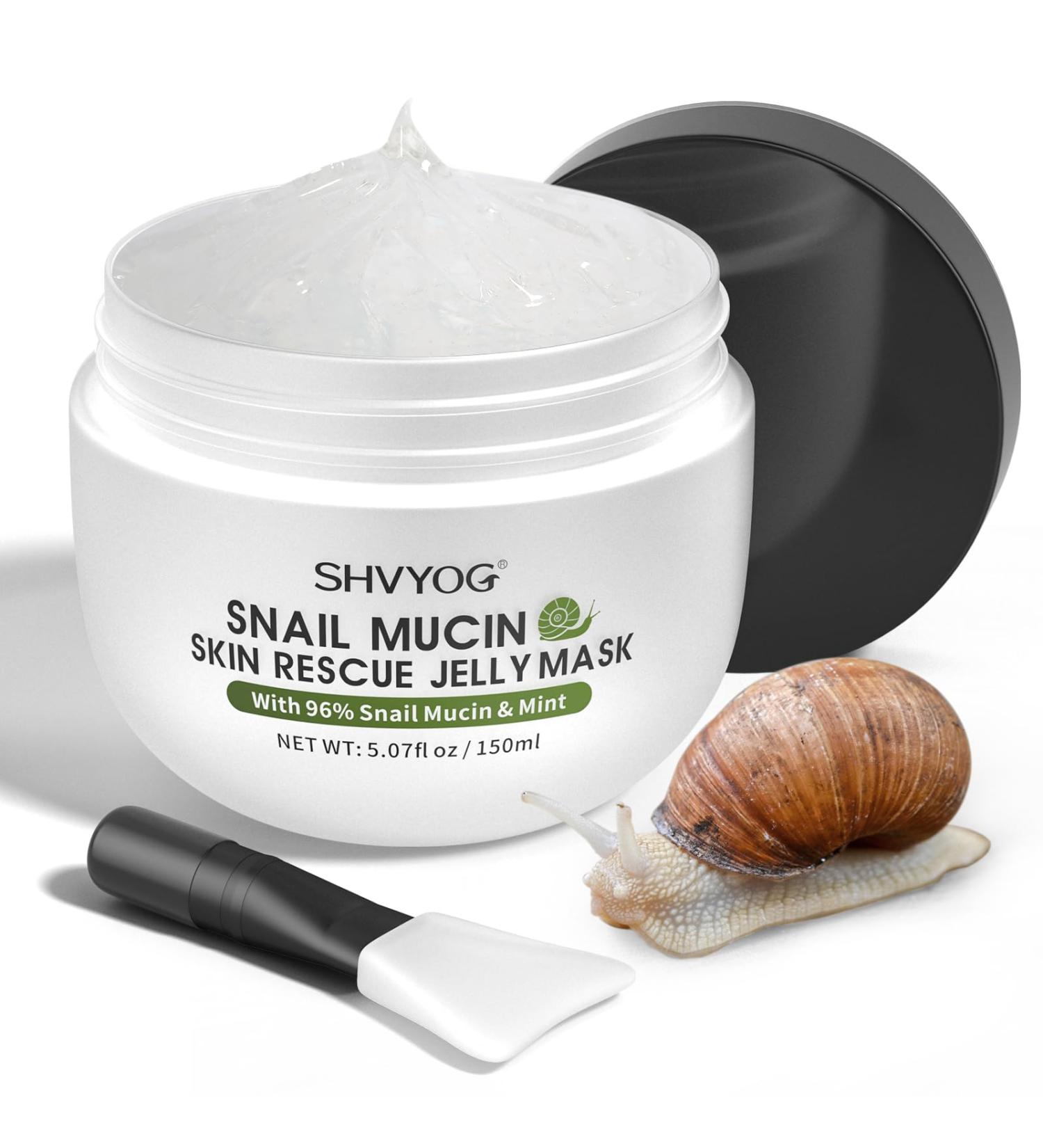 Snail Mucin Mask Snail Rescue Skincare Smooth Jelly Mask Calming Face Mask Hydrating Face Mask with 96% Snail Mucin & Mint Extracts Repairing Skin for Blemishes and Dullness - Buy Online on GoSupps.com