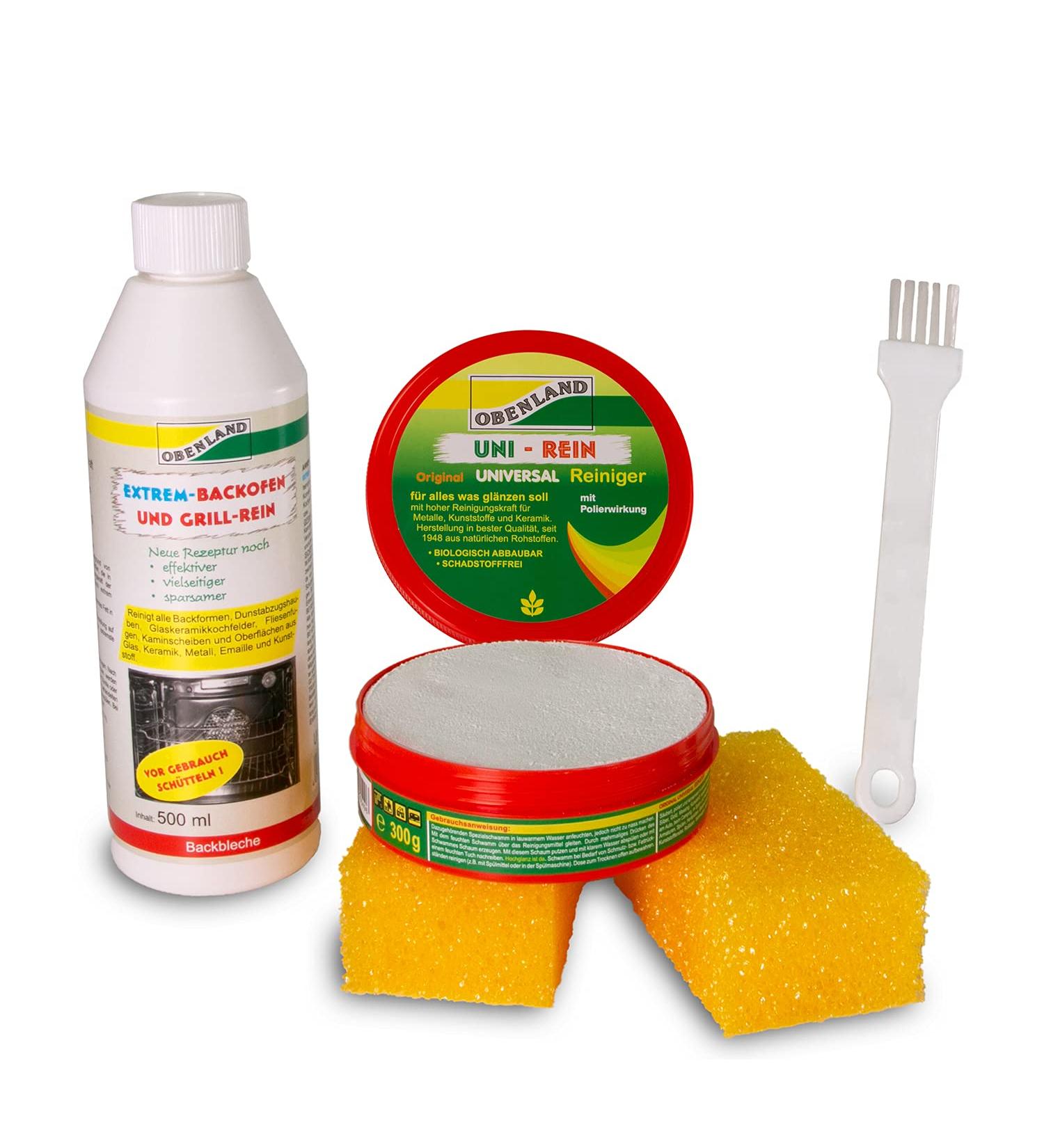 Obelnland UNI-REIN 300 g (2 sponges) + Obenland extreme oven 500 ml (with brush) - Buy Online on GoSupps.com