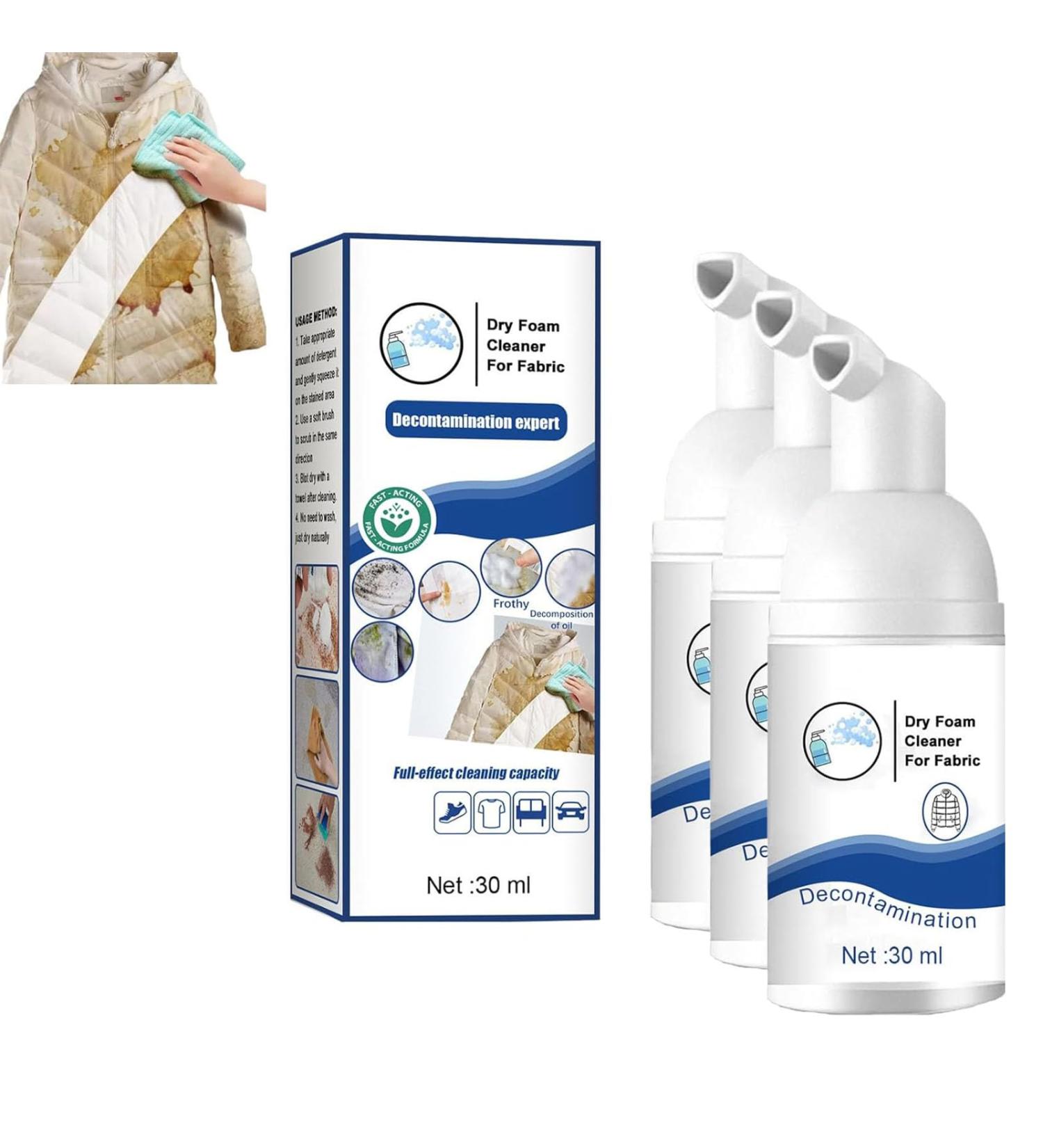 Foam Dry Cleaning Agent For Fabrics Down Coats Down Jacket Wash-Free Foam Spray Dry Foam Cleaner For Fabric Multi-Functional Stain Dry Cleaner Foam Rinse-Free Agent (3 Pcs) - Buy Online on GoSupps.com