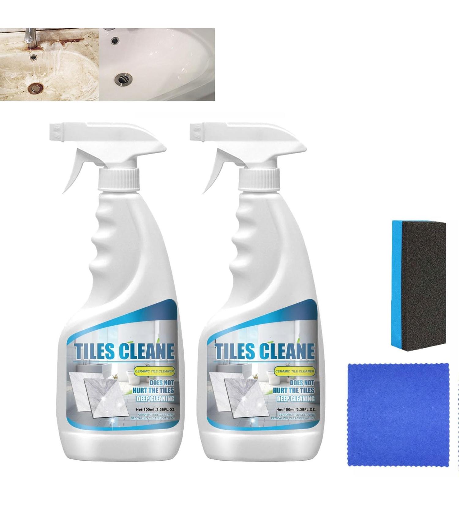 Tile Grout Cleaner Sprayer 100ml Powerful Grout Cleaner for Tile Floors Tile Grout Cleaner and Whitener Ceramic Tile Marble Cleaning Liquid Multipurpose Kitchen Bathroom Cleaner (2pcs) - Buy Online on GoSupps.com