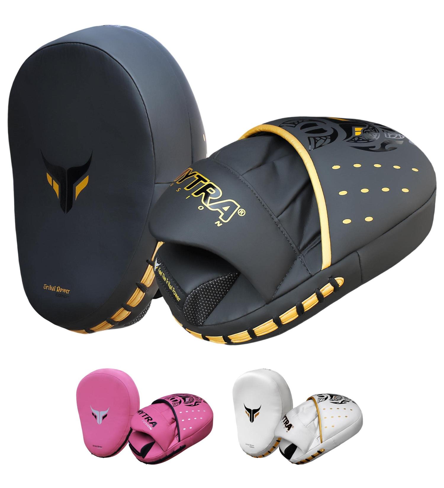 Mytra Fusion Curved Boxing Focus Pads for MMA & Muay Thai Training - Black - Buy Online on GoSupps.com
