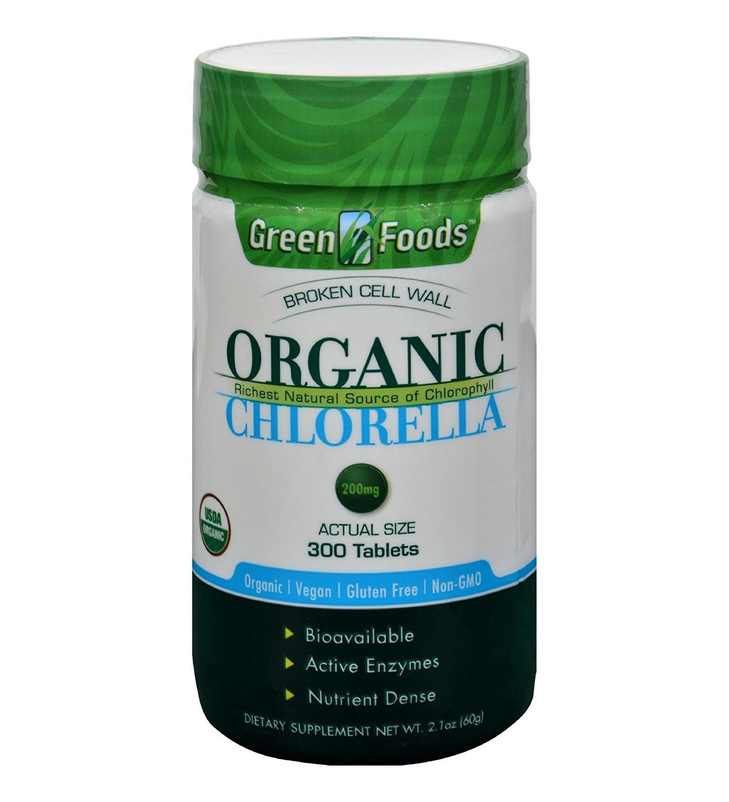 Green Foods Organic Chlorella - 200 mg - 300 Tablets